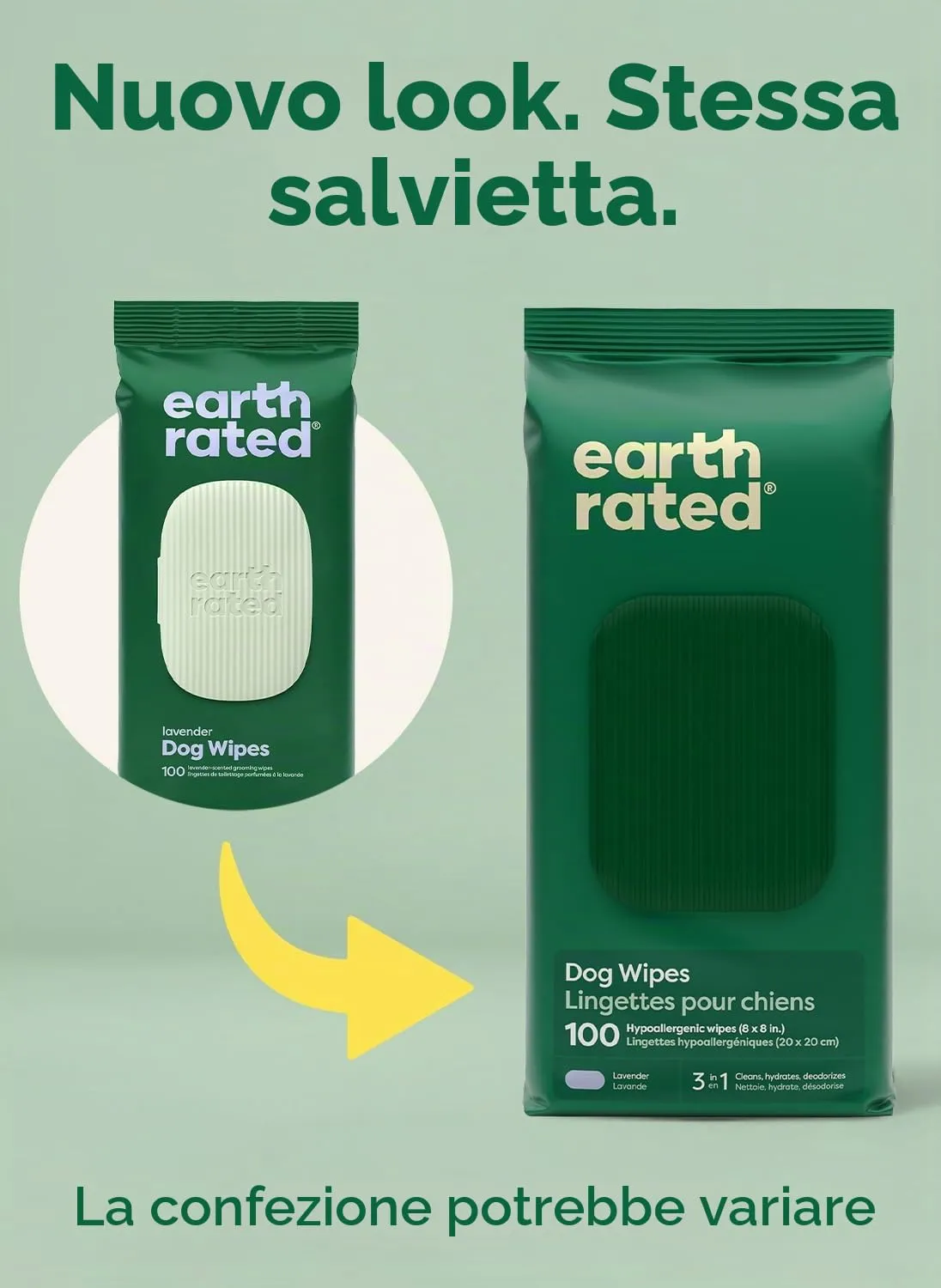 Earth Rated Salviette Ipoallergeniche per Cani alla Lavanda, 100 Pezzi - immagine 2