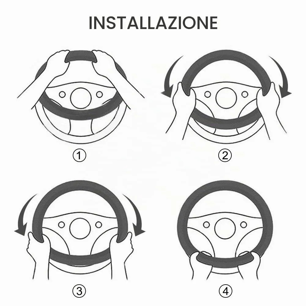 COFIT Coprivolante Auto Universale in Pelle Microfibra, 37-38cm, Grigio e Nero - immagine 6