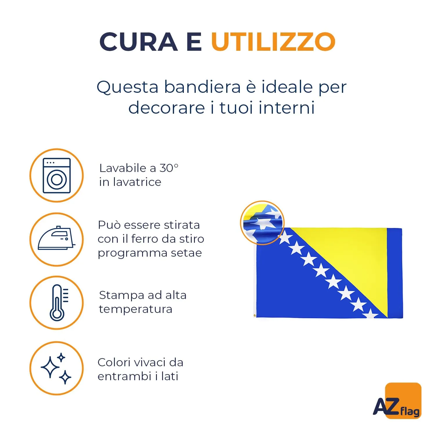 AZ FLAG Bandiera Bosnia ed Erzegovina 150x90 cm con 2 Occhielli - immagine 5