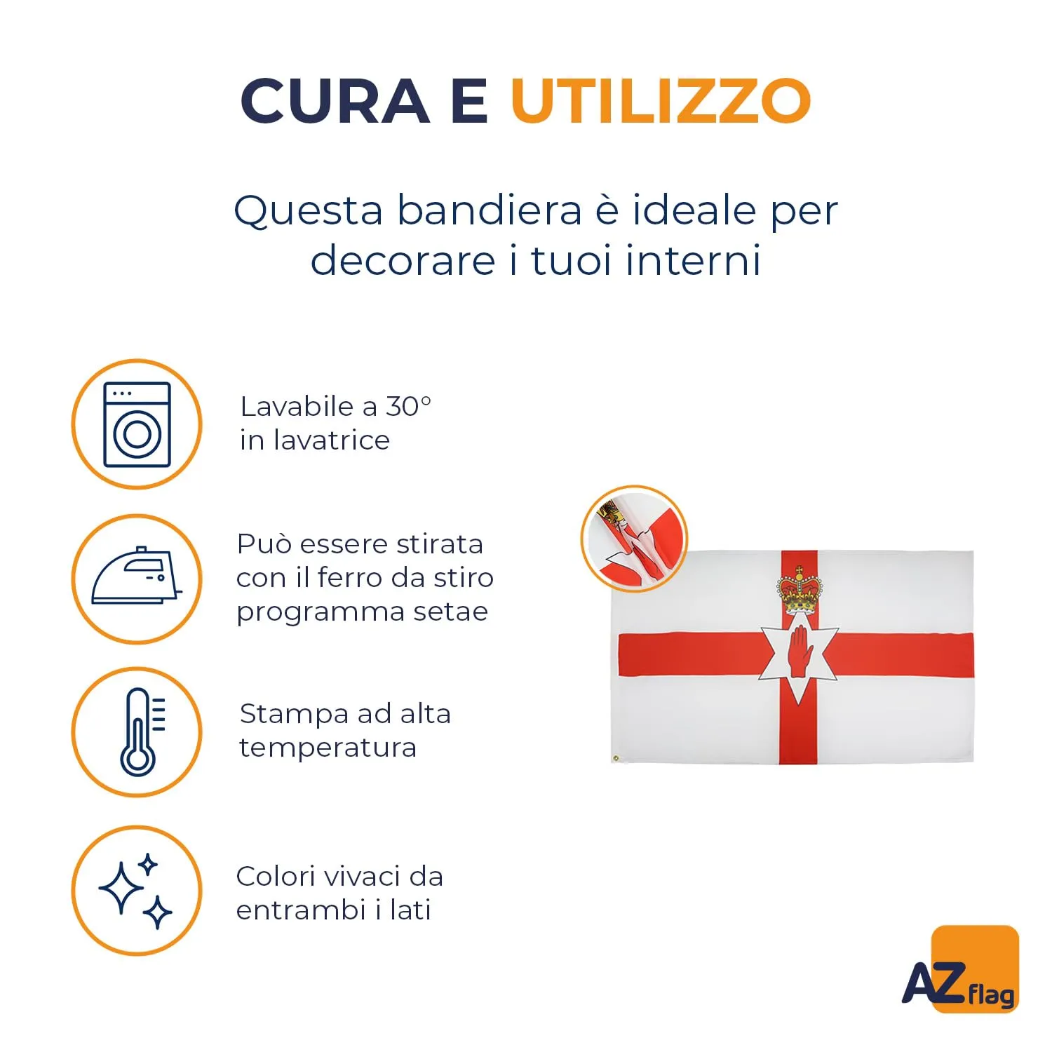 AZ FLAG Bandiera Irlanda del Nord 150x90 cm Poliestere leggero con 2 Occhielli - immagine 5