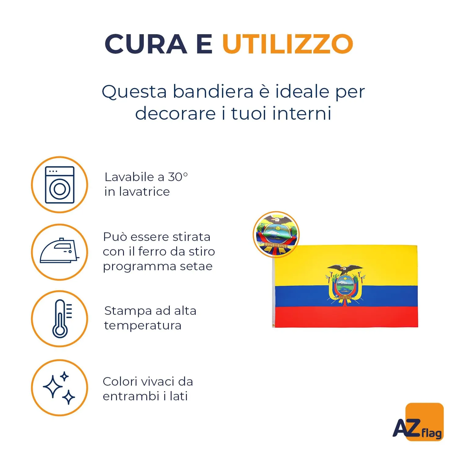 AZ FLAG Bandiera Ecuador 150x90 cm Poliestere Leggero - immagine 5