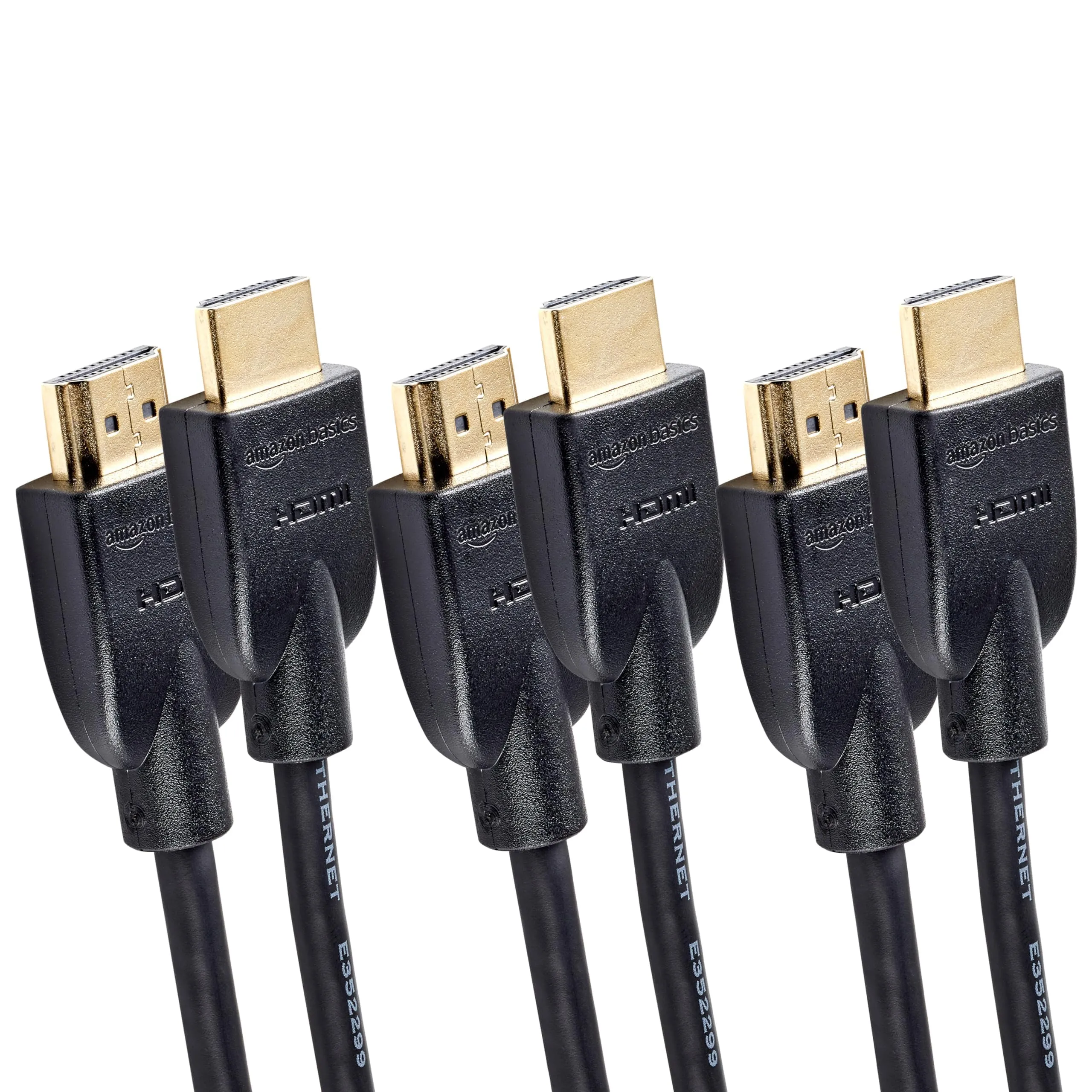 Amazon Basics Cavo HDMI 4K, 0.9 m, Alta Velocità con Ethernet, 18 Gbps, 4K@60 Hz, 2160p, Confezione da 3, Nero - immagine 1