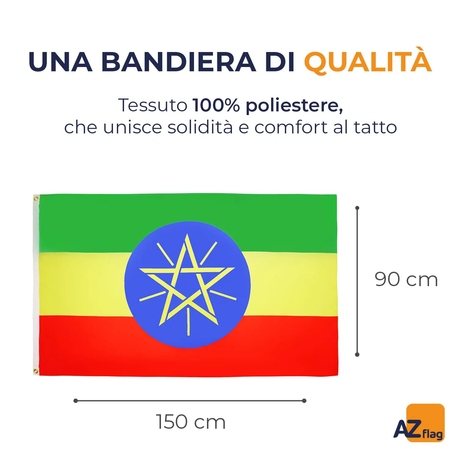 AZ FLAG Bandiera Etiopia 150x90 cm Poliestere Leggero con 2 Occhielli - immagine 2
