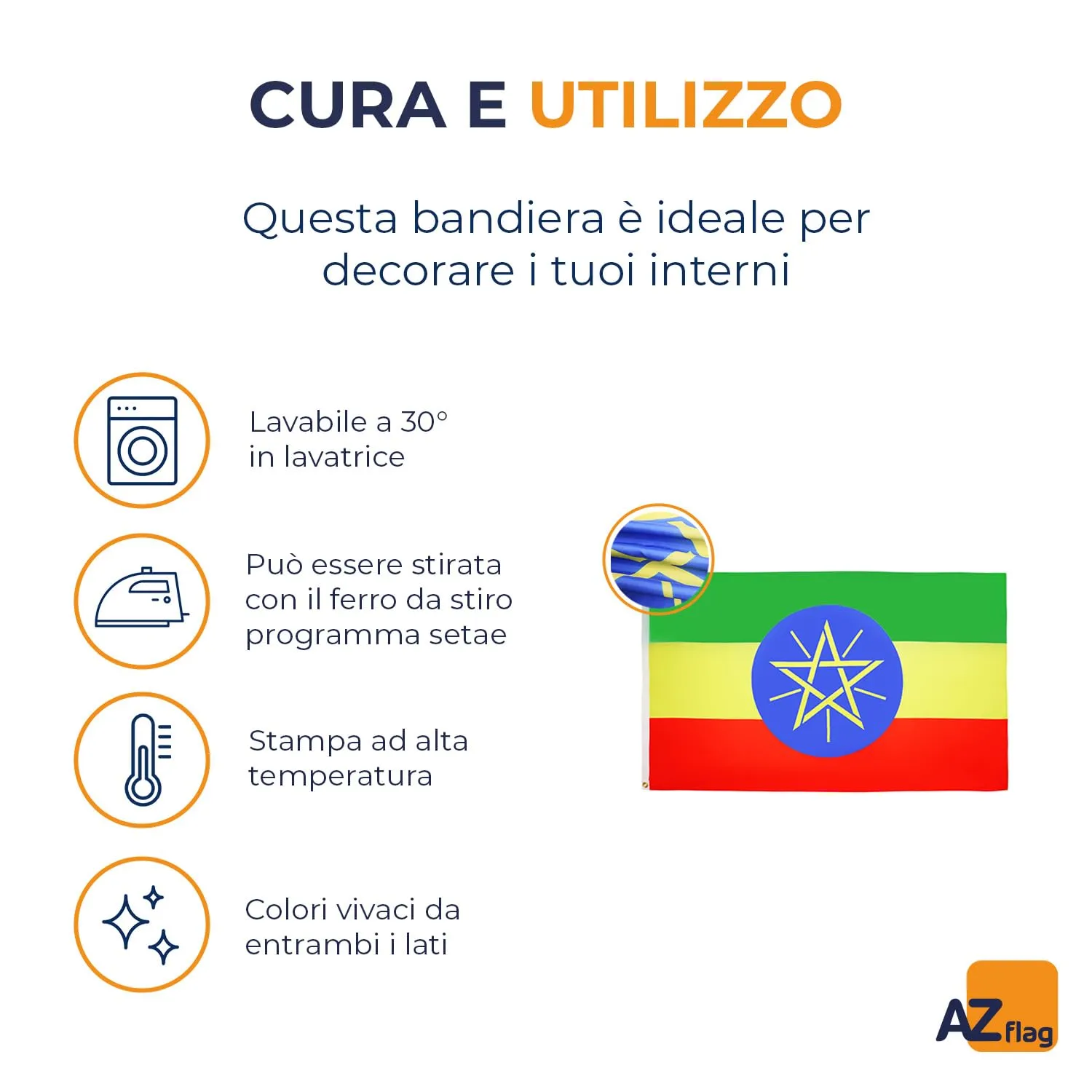AZ FLAG Bandiera Etiopia 150x90 cm Poliestere Leggero con 2 Occhielli - immagine 5