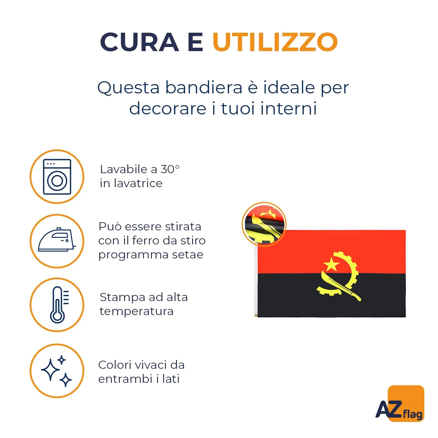 AZ FLAG Bandiera Angola 150x90 cm Poliestere Leggero con 2 Occhielli - immagine 5