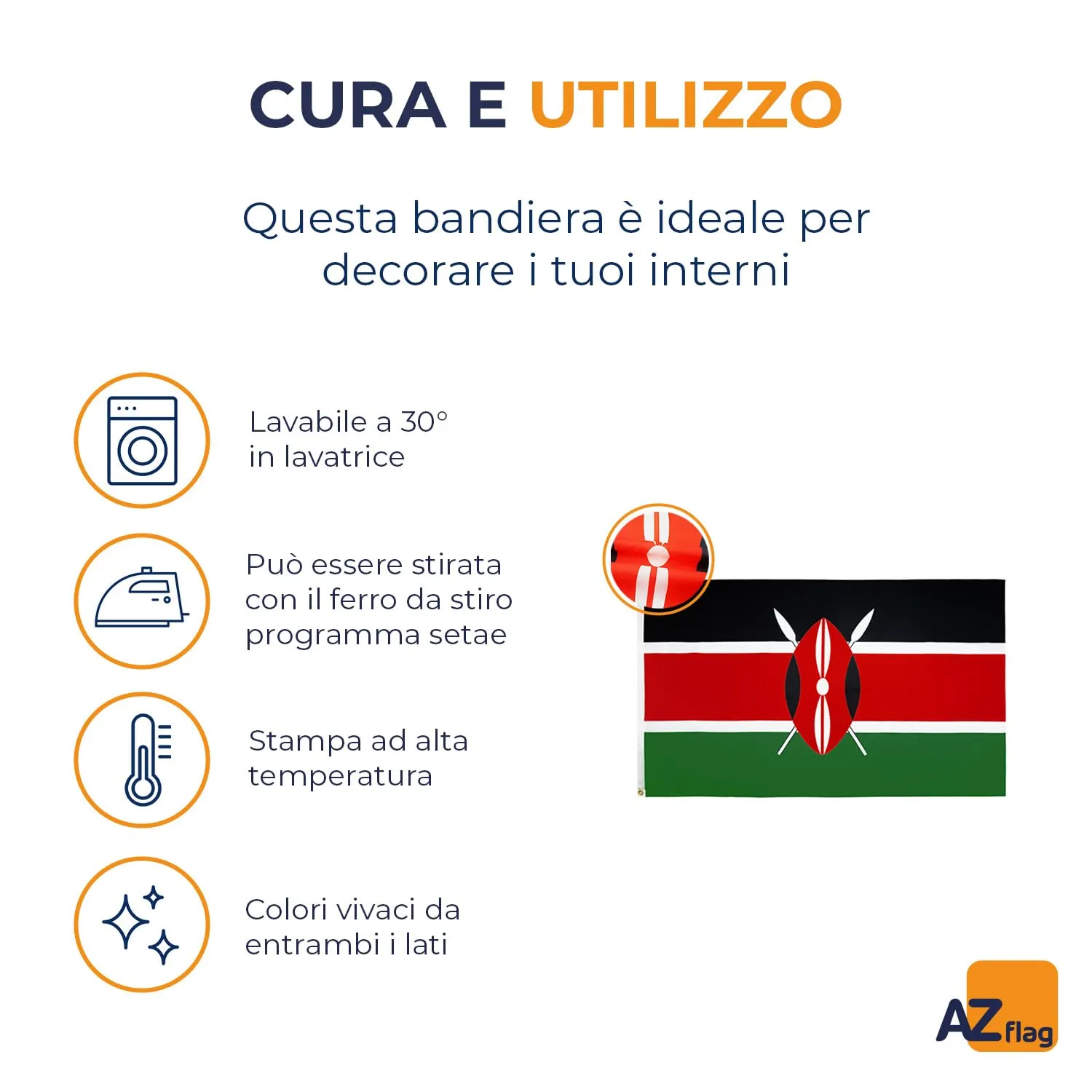 AZ FLAG Bandiera Kenya 150x90 cm in Poliestere leggero con 2 Occhielli - immagine 5