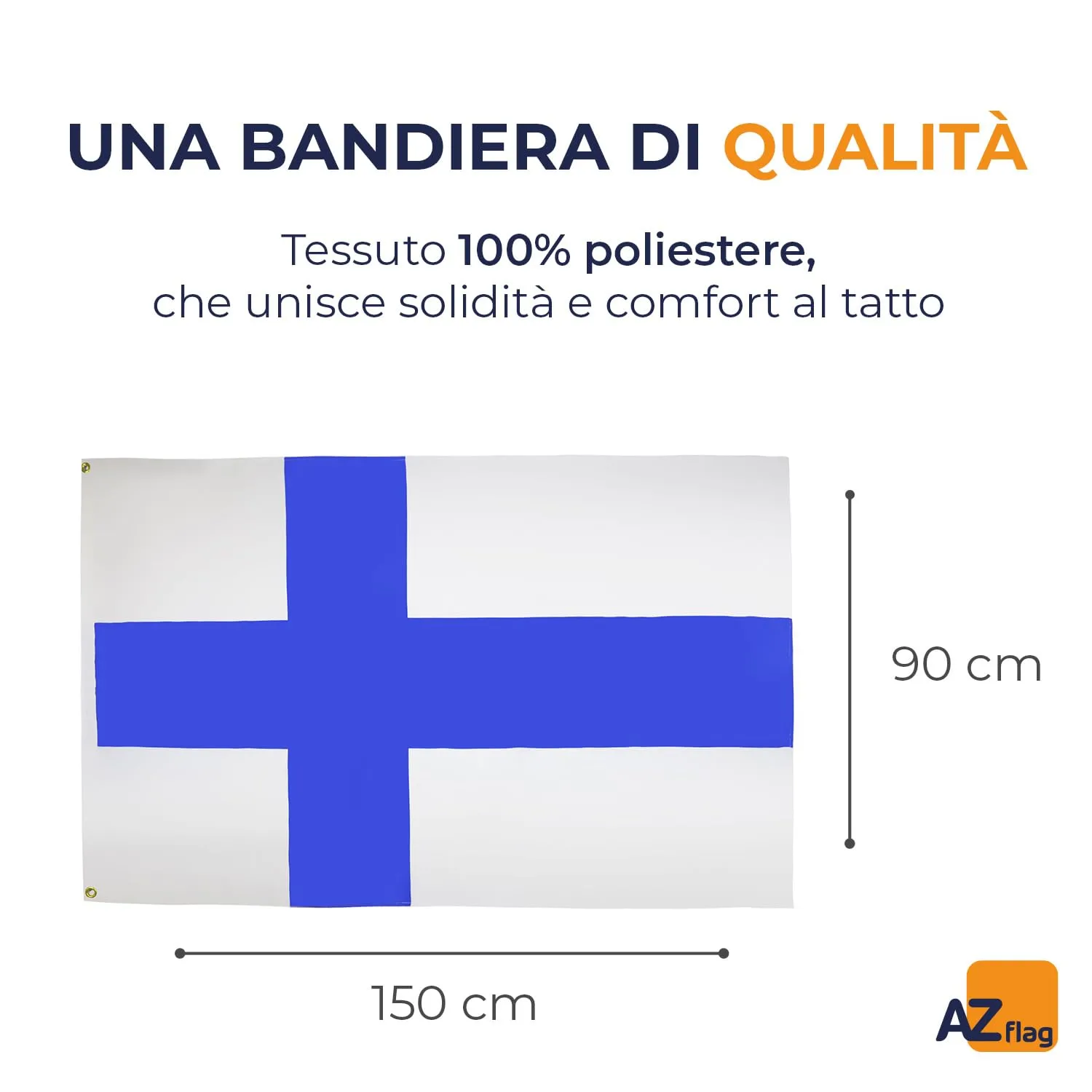 AZ FLAG Bandiera Finlandia 150x90 cm Poliestere Leggero con 2 Occhielli - immagine 2