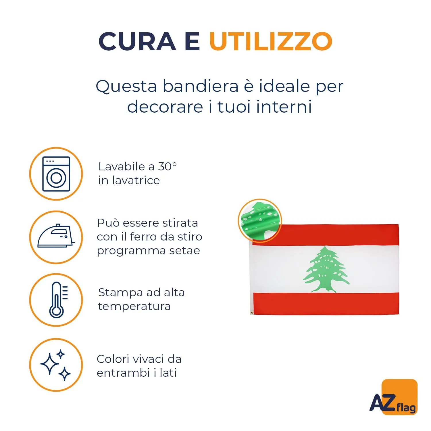 AZ FLAG Bandiera Libano 150x90 cm in Poliestere leggero con 2 Occhielli - immagine 6