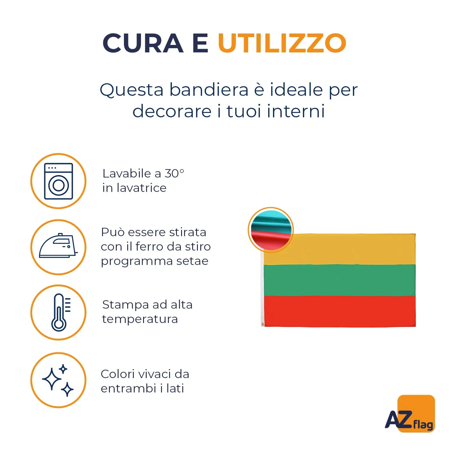 AZ FLAG Bandiera Lituania 150x90 cm Poliestere Leggero con Occhielli - immagine 5