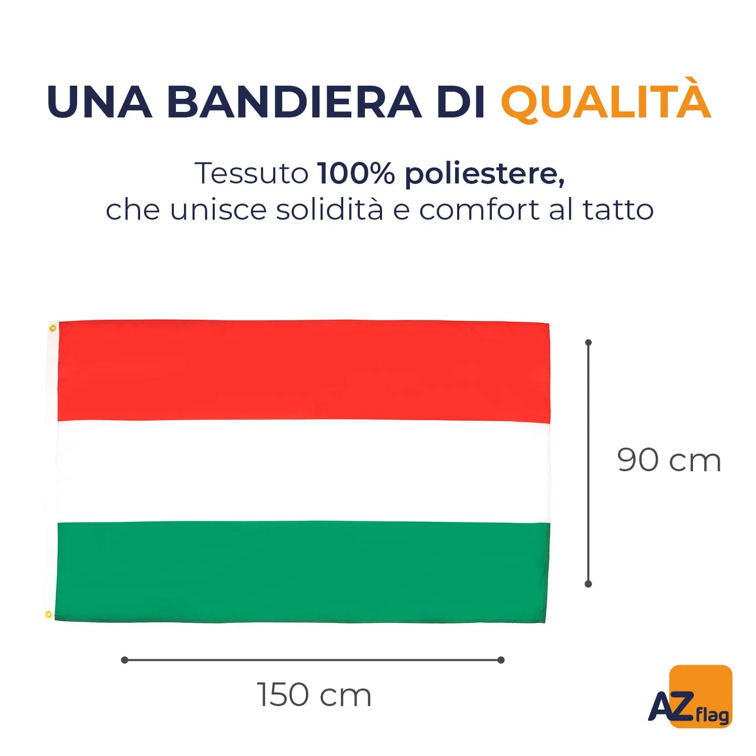 AZ FLAG Bandiera Ungheria 150x90 cm Poliestere Leggero con Occhielli - immagine 2