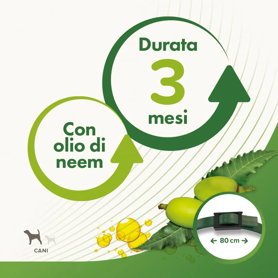 Beaphar Protezione Naturale, Collare Scudo Regolabile per Cane Grande con Olio di Neem, 80 cm - immagine 2