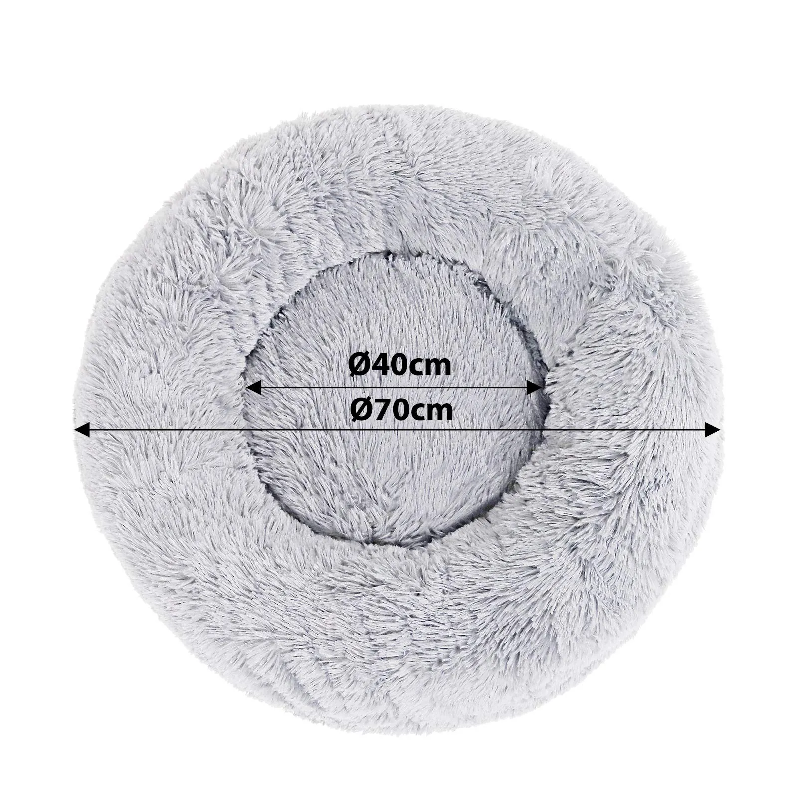 lionto Cuccia Ciambella per Cani e Gatti, Rotonda, Ø 70 cm, Grigio Chiaro - immagine 6