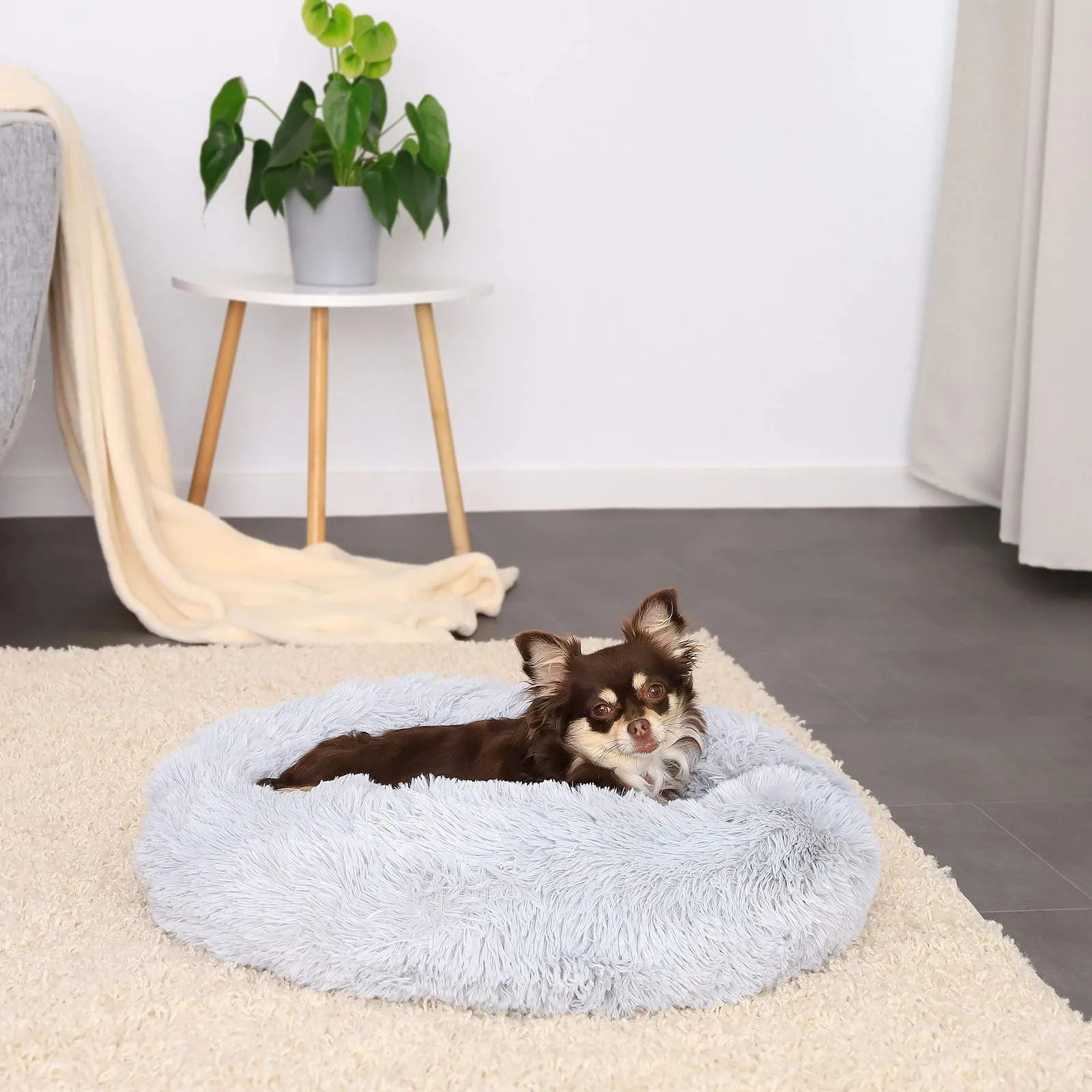 lionto Cuccia Ciambella per Cani e Gatti, Ø 50 cm, Grigio Chiaro - immagine 2