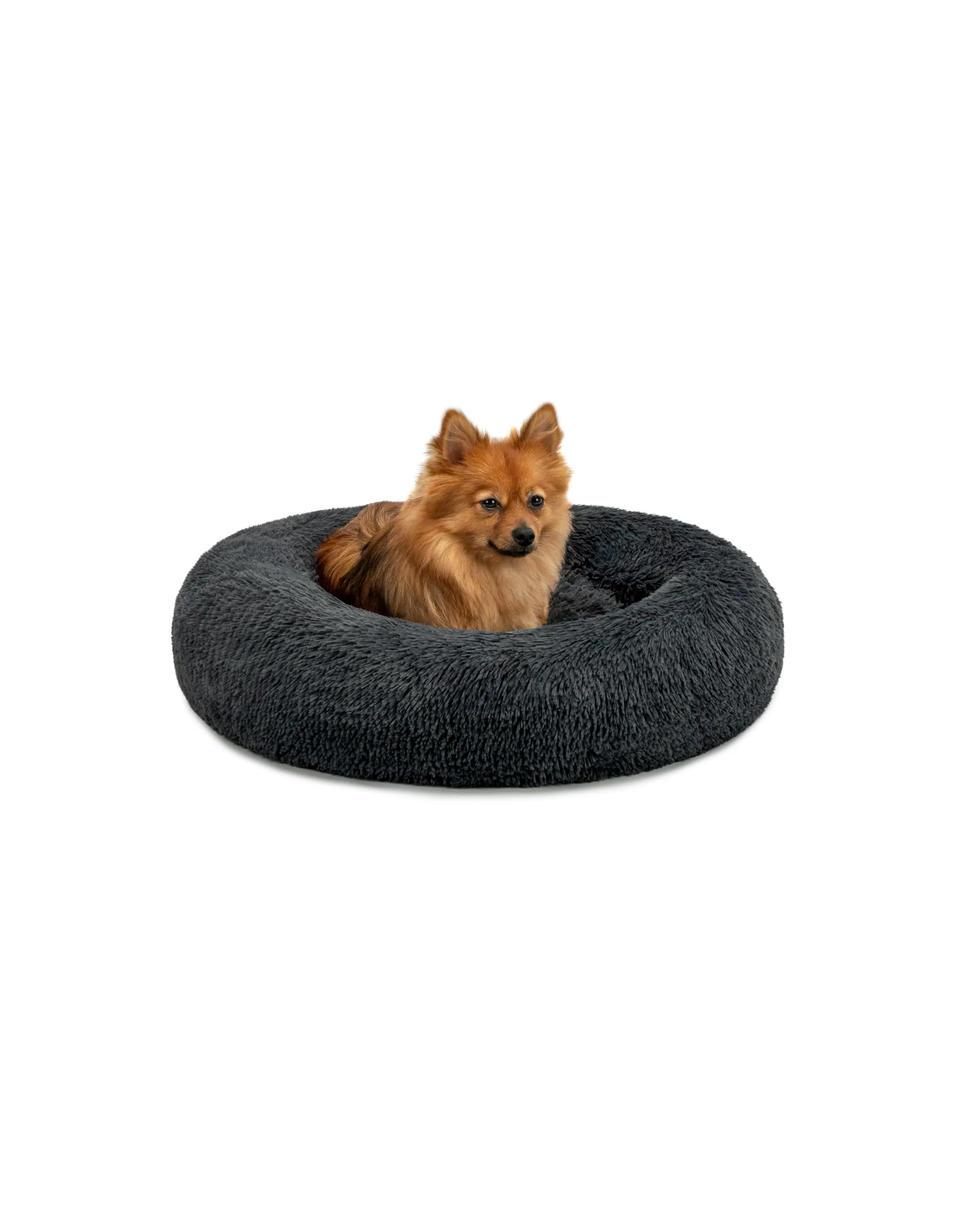lionto Cuccia Ciambella per Cani e Gatti, Ø 60 cm, Grigio Scuro - immagine 1