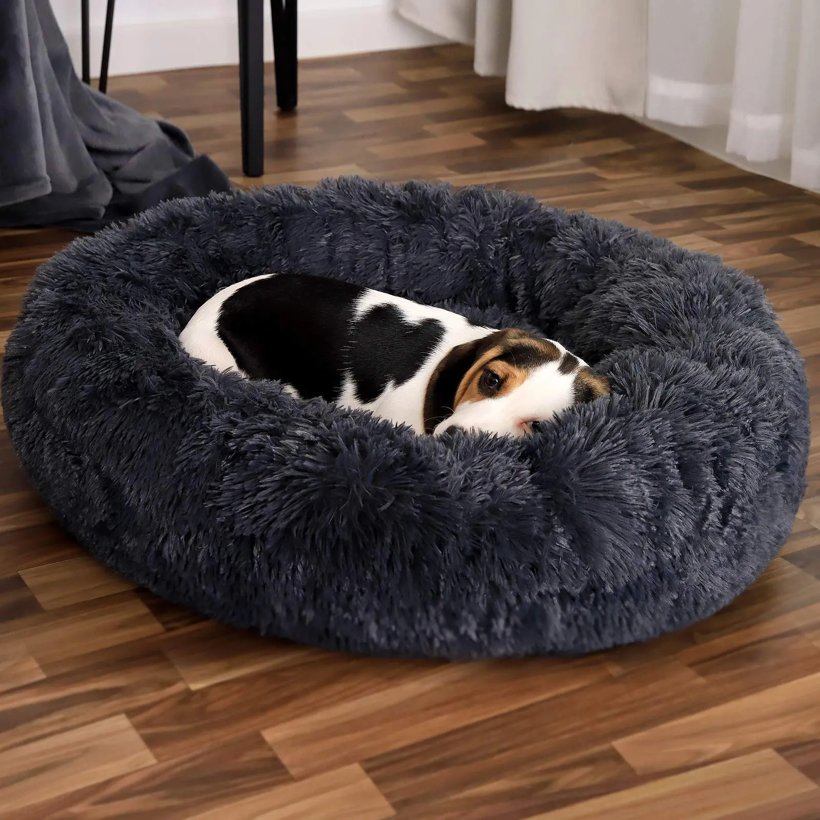 lionto Cuccia Ciambella per Cani e Gatti, Ø 60 cm, Grigio Scuro - immagine 3