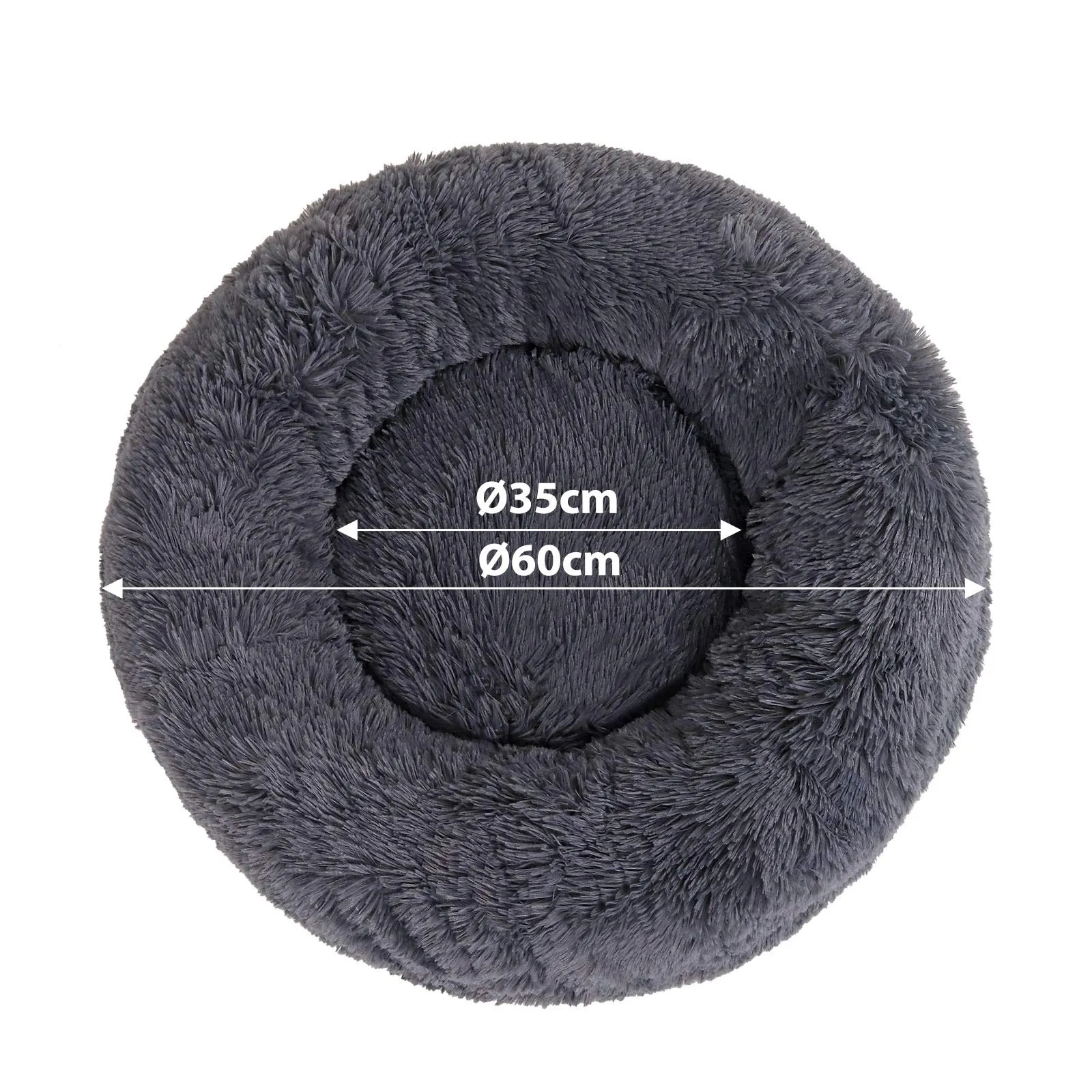 lionto Cuccia Ciambella per Cani e Gatti, Ø 60 cm, Grigio Scuro - immagine 6