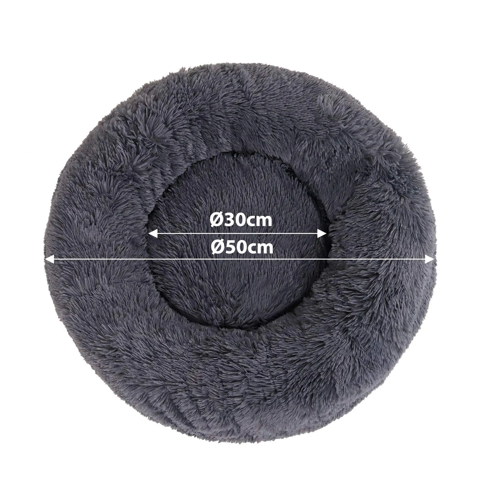 lionto Cuccia Ciambella per Cani e Gatti, Ø 50 cm, Grigio Scuro - immagine 6