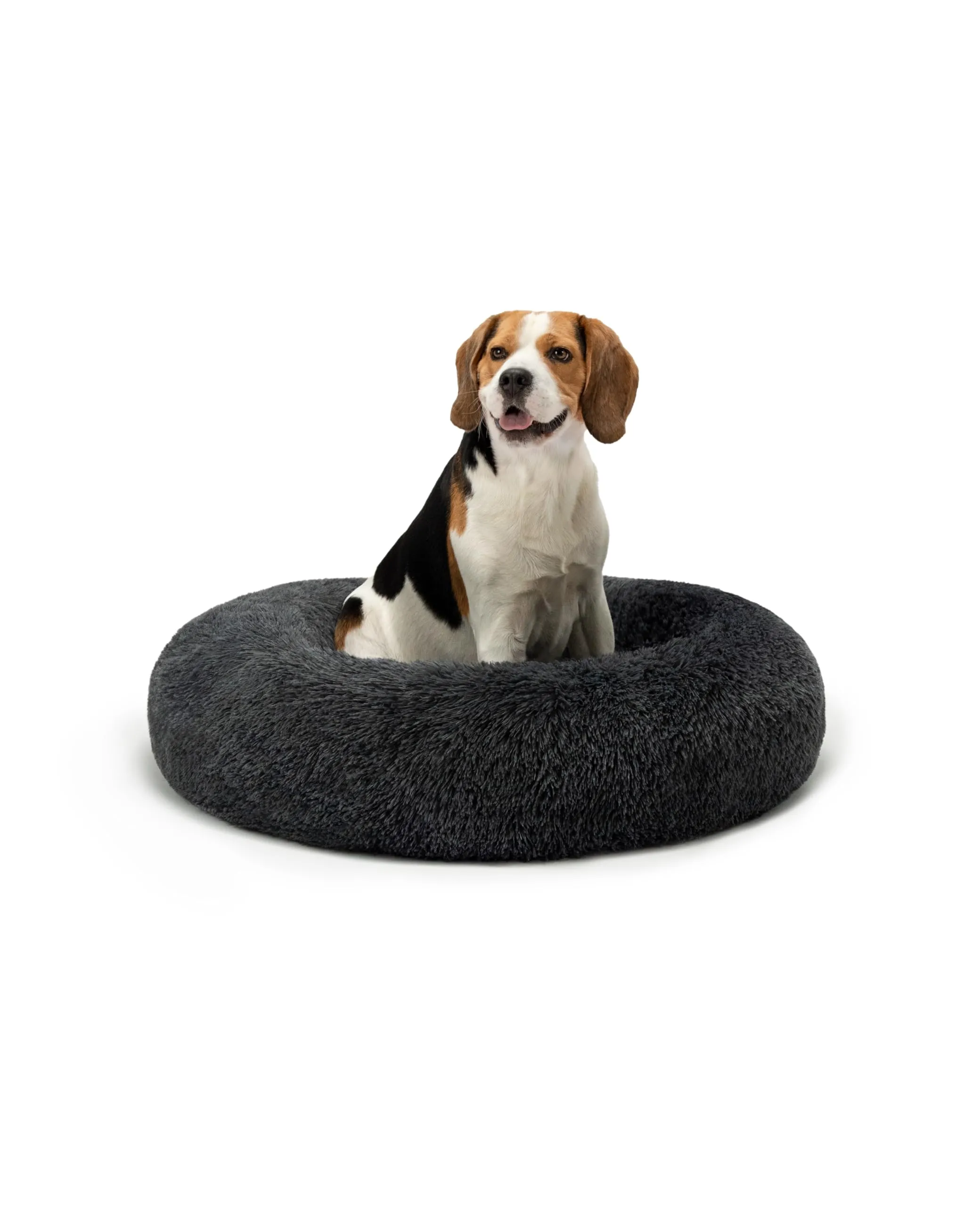 lionto Cuccia Ciambella per Cani e Gatti, Rotonda, Ø 80 cm, Grigio Scuro - immagine 1