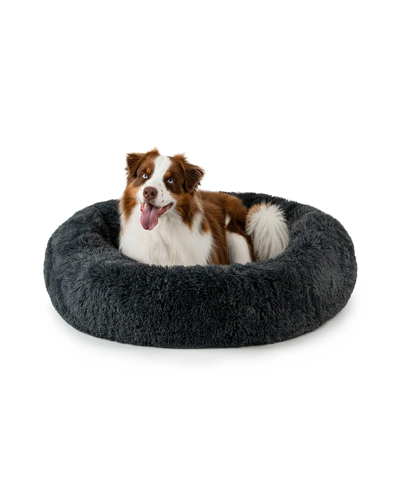 lionto Cuccia Ciambella per Cani e Gatti, Rotonda, Ø 100 cm, Grigio Scuro - immagine 1