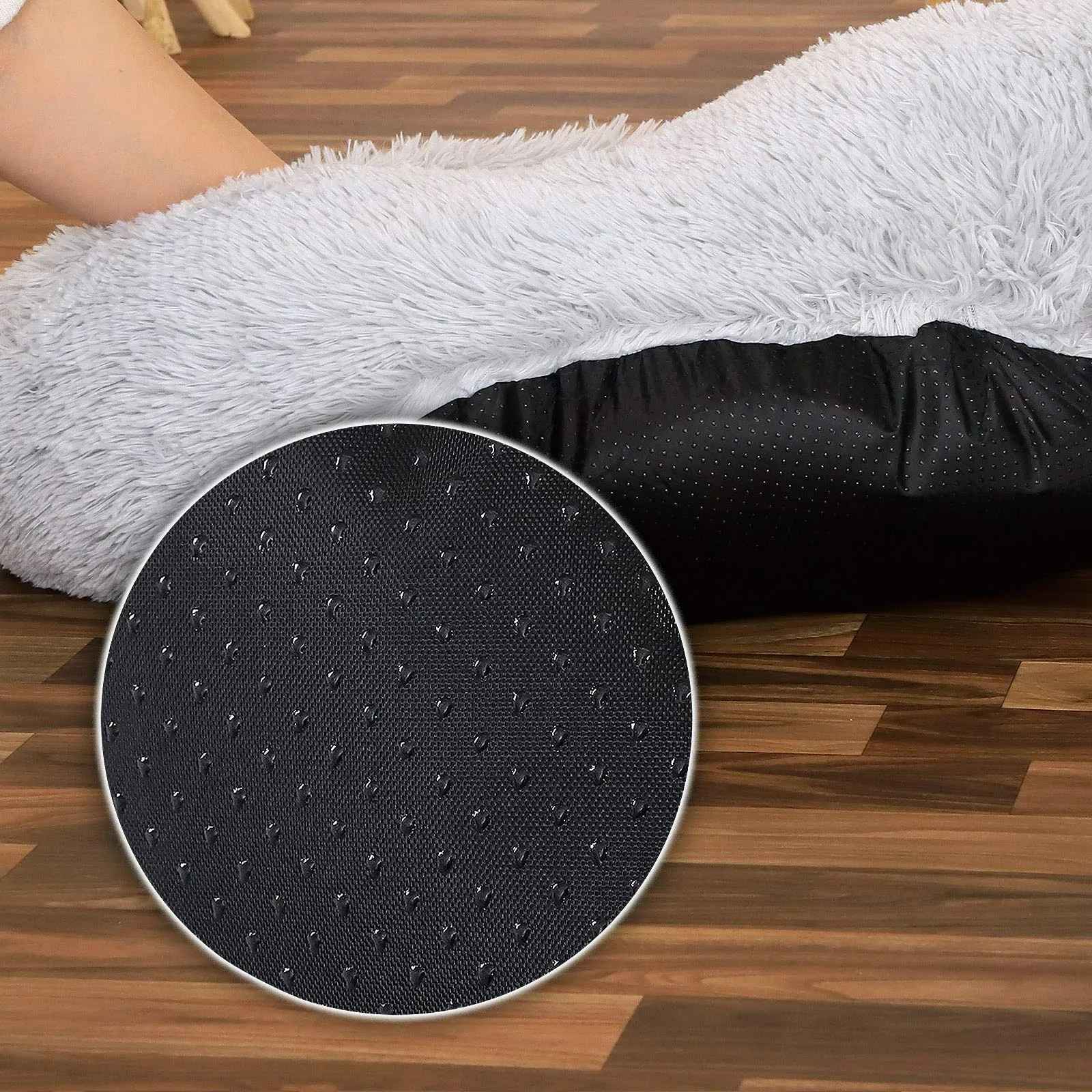 lionto Cuccia Ciambella per Cani e Gatti, Rotonda, 100 cm, Grigio Chiaro - immagine 5