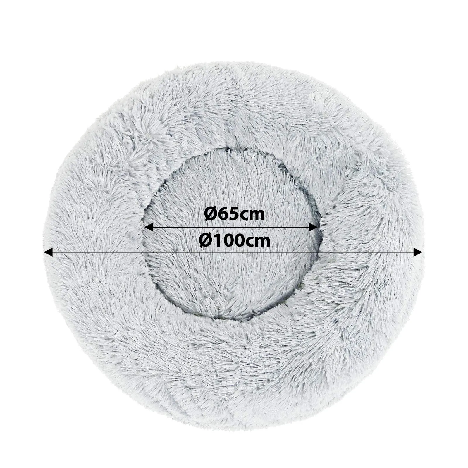 lionto Cuccia Ciambella per Cani e Gatti, Rotonda, 100 cm, Grigio Chiaro - immagine 6