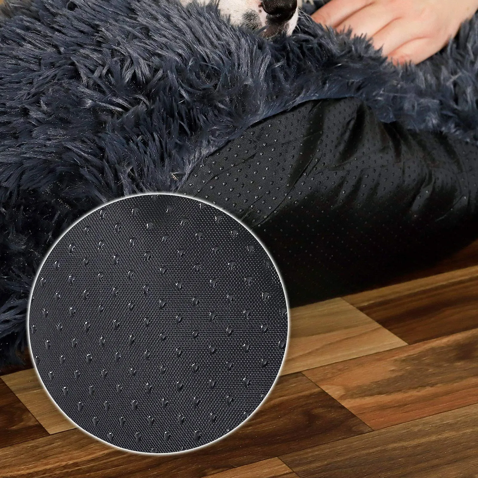 lionto Cuccia Ciambella per Cani e Gatti, Ø 120 cm, Grigio Scuro - immagine 4