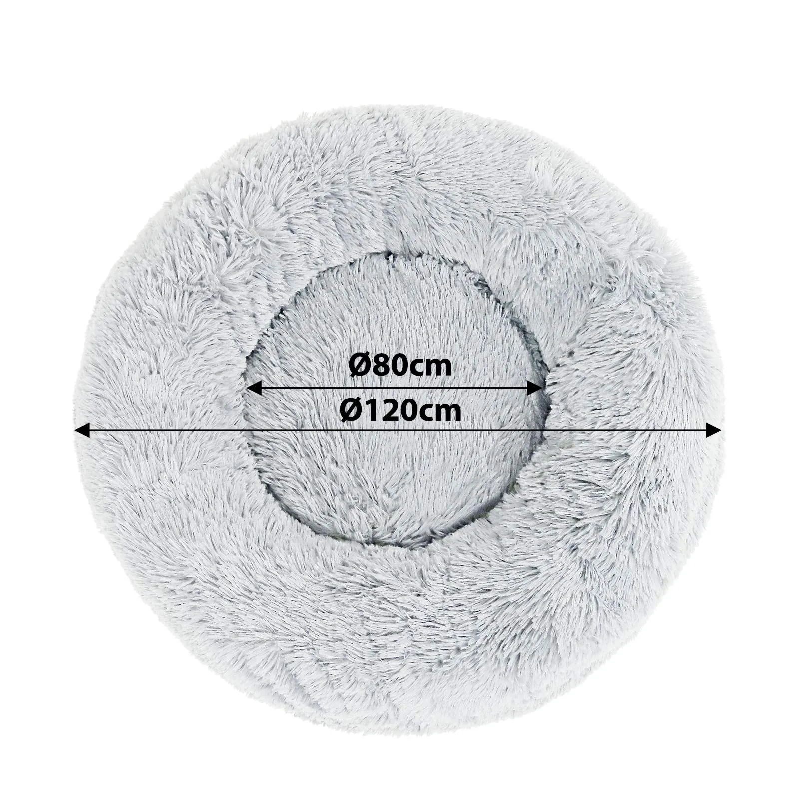 lionto Cuccia Ciambella per Cani e Gatti, Rotonda, Ø 120 cm, Grigio Chiaro - immagine 5