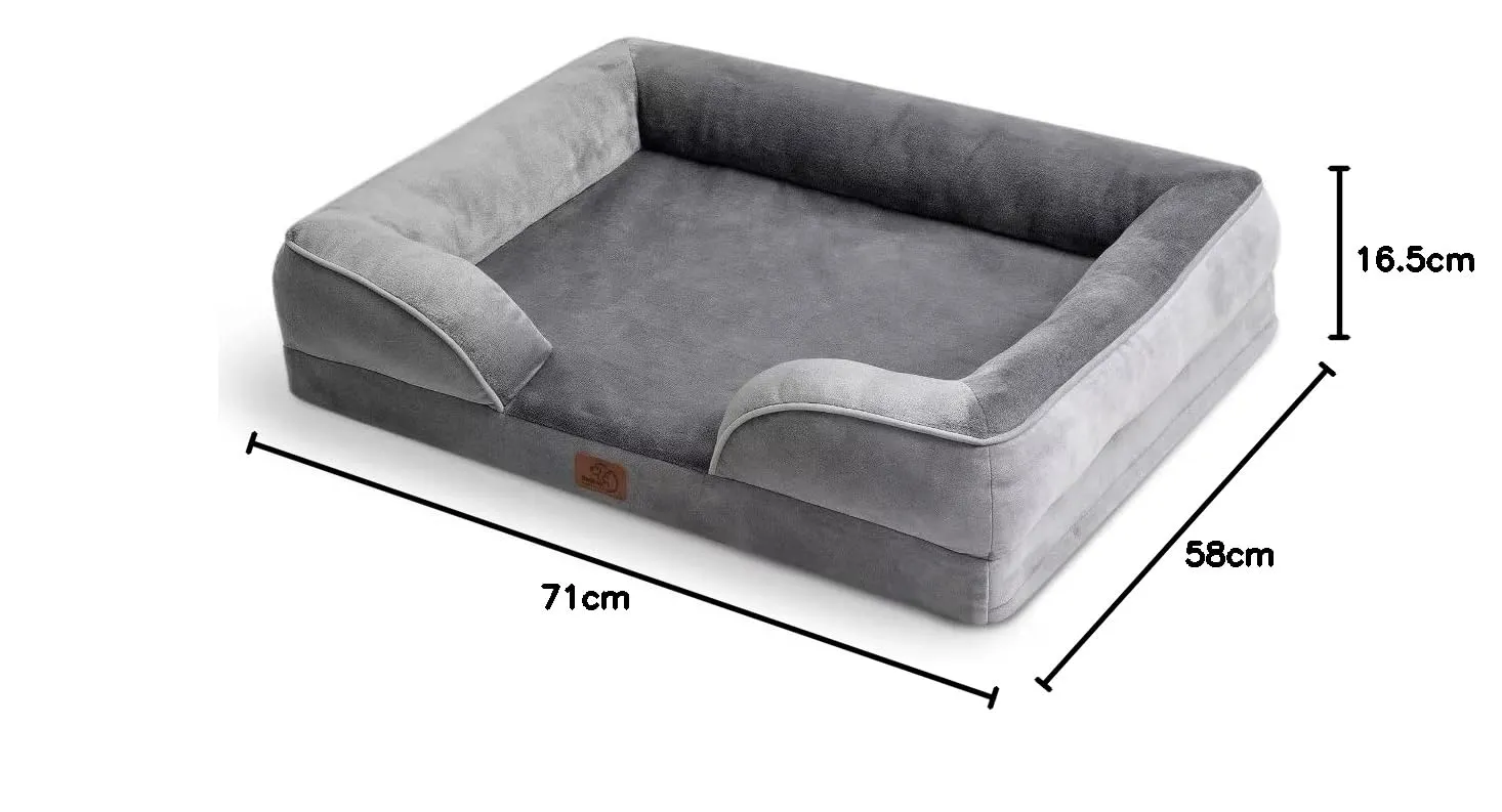 Bedsure Cuccia Ortopedica Lavabile per Cani Piccoli, 71x58cm, Grigio - immagine 10