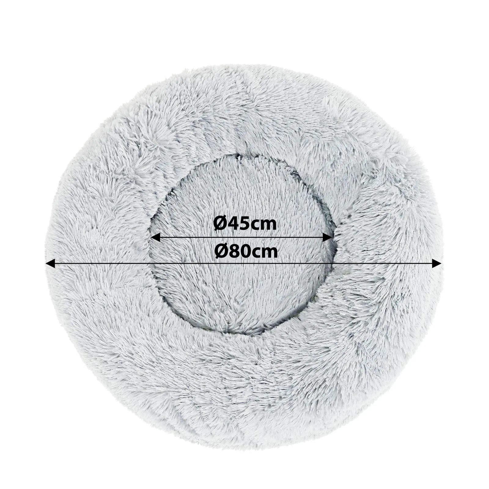 lionto Cuccia Ciambella per Cani e Gatti, Rotonda, Ø 80 cm, Grigio Chiaro - immagine 5