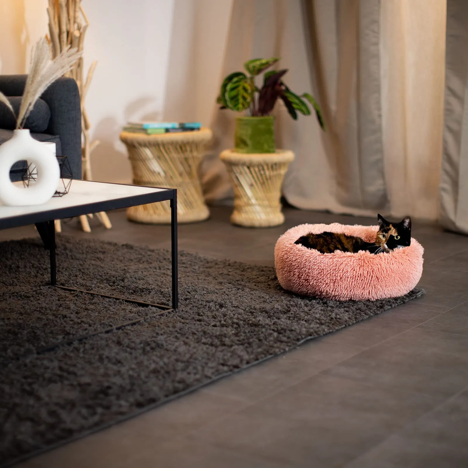 lionto Cuccia Ciambella per Cani e Gatti, Rotonda, Ø 40 cm, Rosa - immagine 3