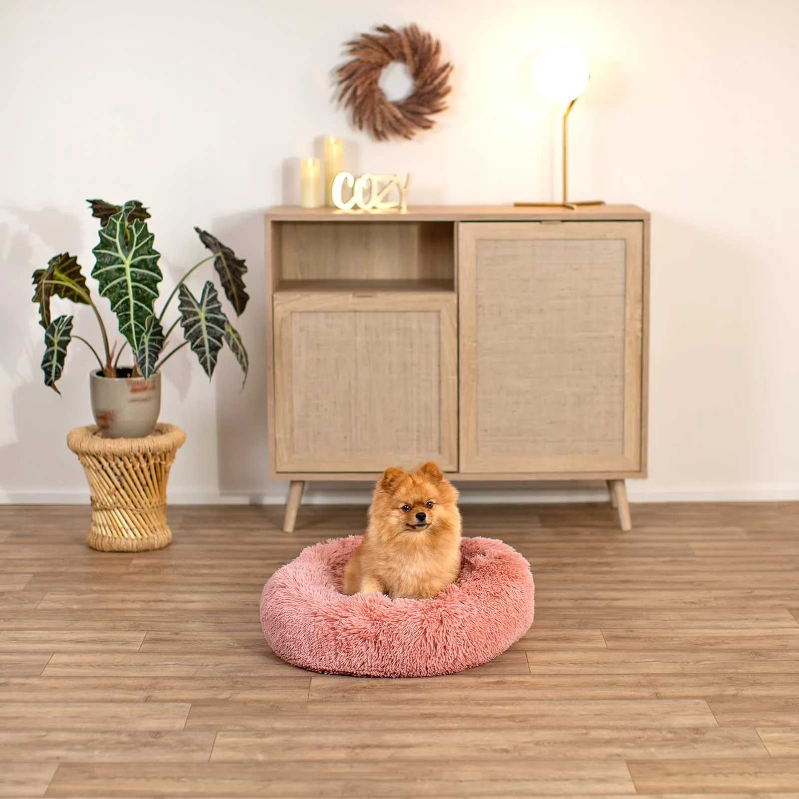 lionto Cuccia Ciambella per Cani e Gatti, Rotonda, Ø 50 cm, Rosa - immagine 2