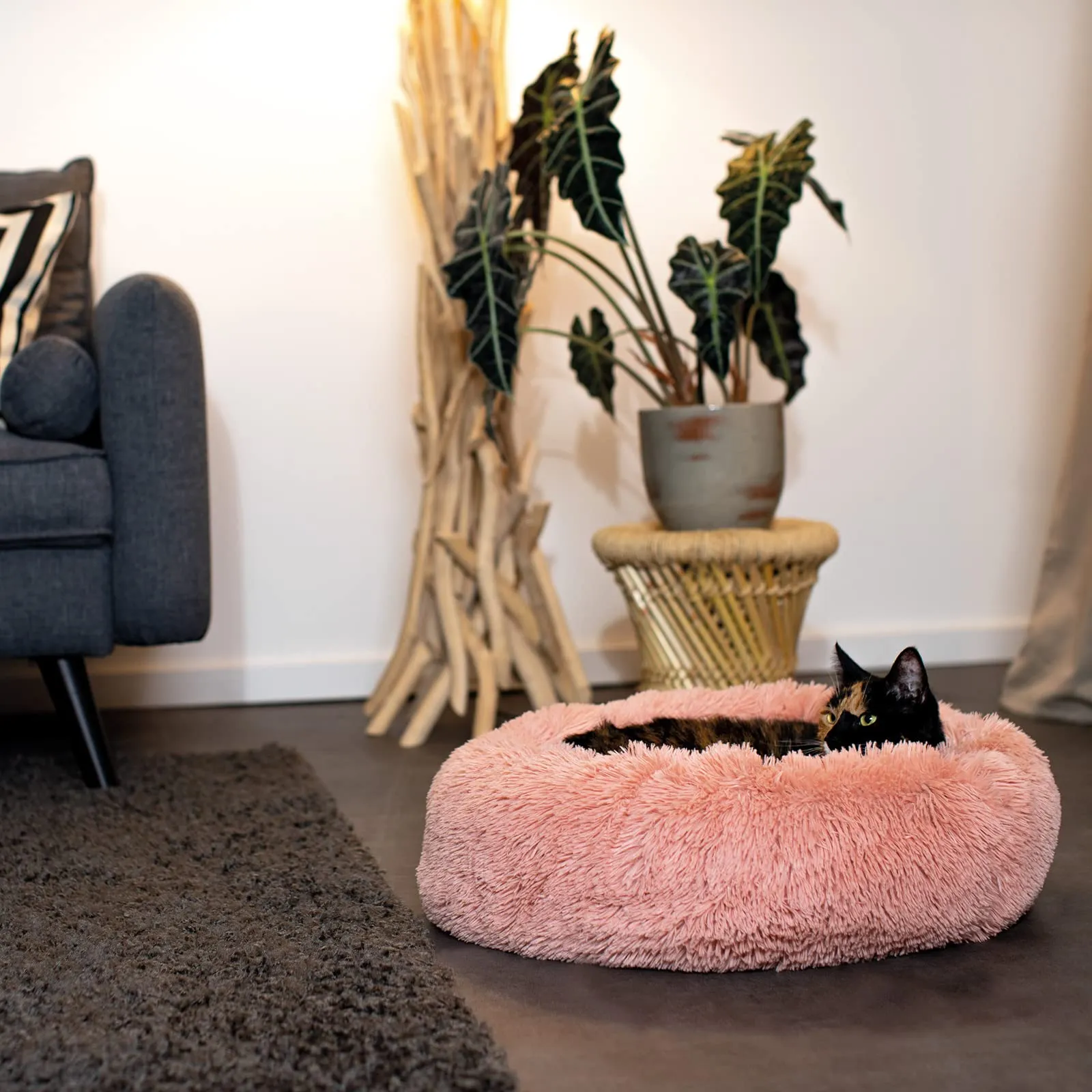 lionto Cuccia Ciambella per Cani e Gatti, Rotonda, Ø 50 cm, Rosa - immagine 3