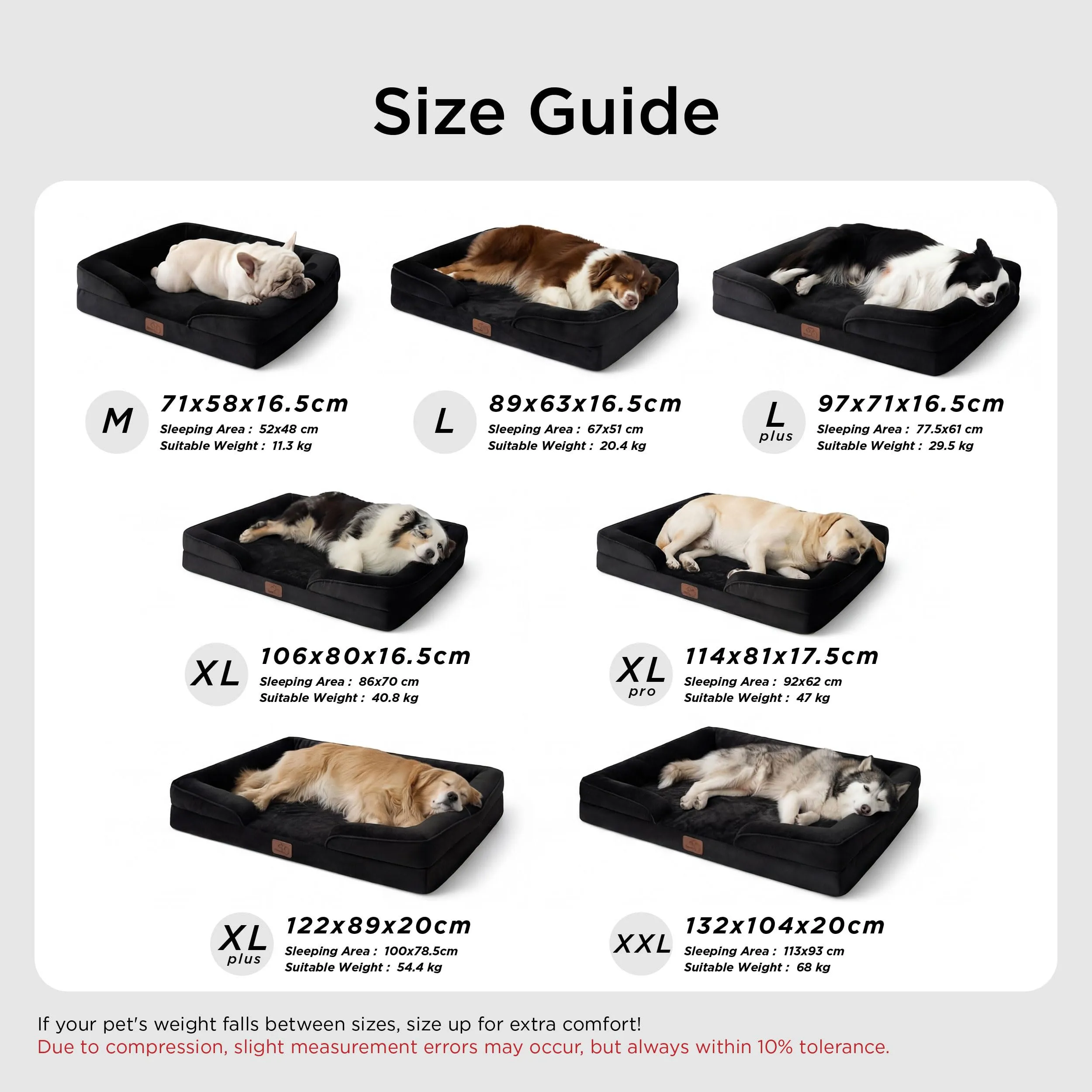 Bedsure Cuccia Ortopedica Lavabile per Cani Grandi, 89x63cm, Nero - immagine 4