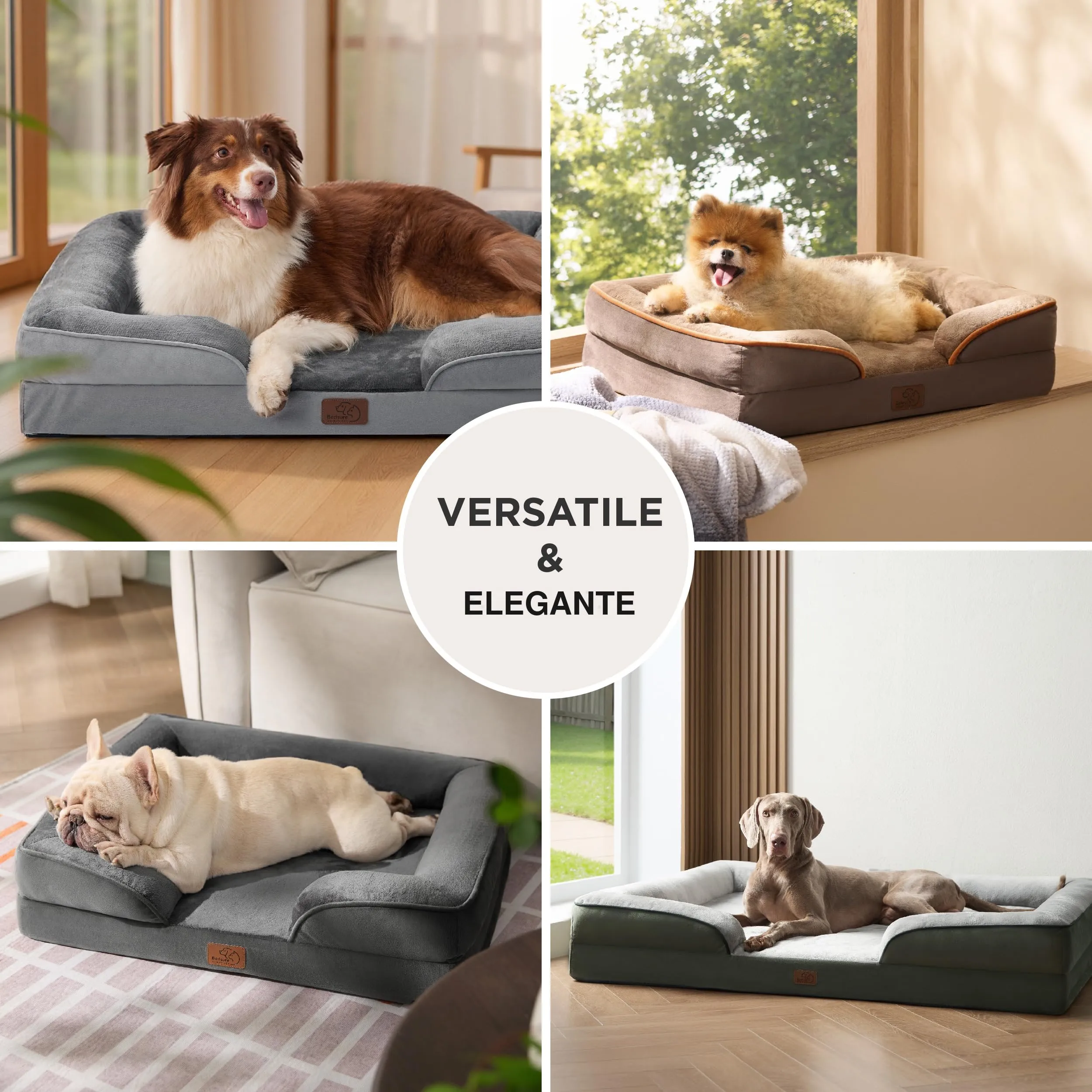Bedsure Cuccia Ortopedica Lavabile per Cani XXL, 122x89cm, Grigio - immagine 9