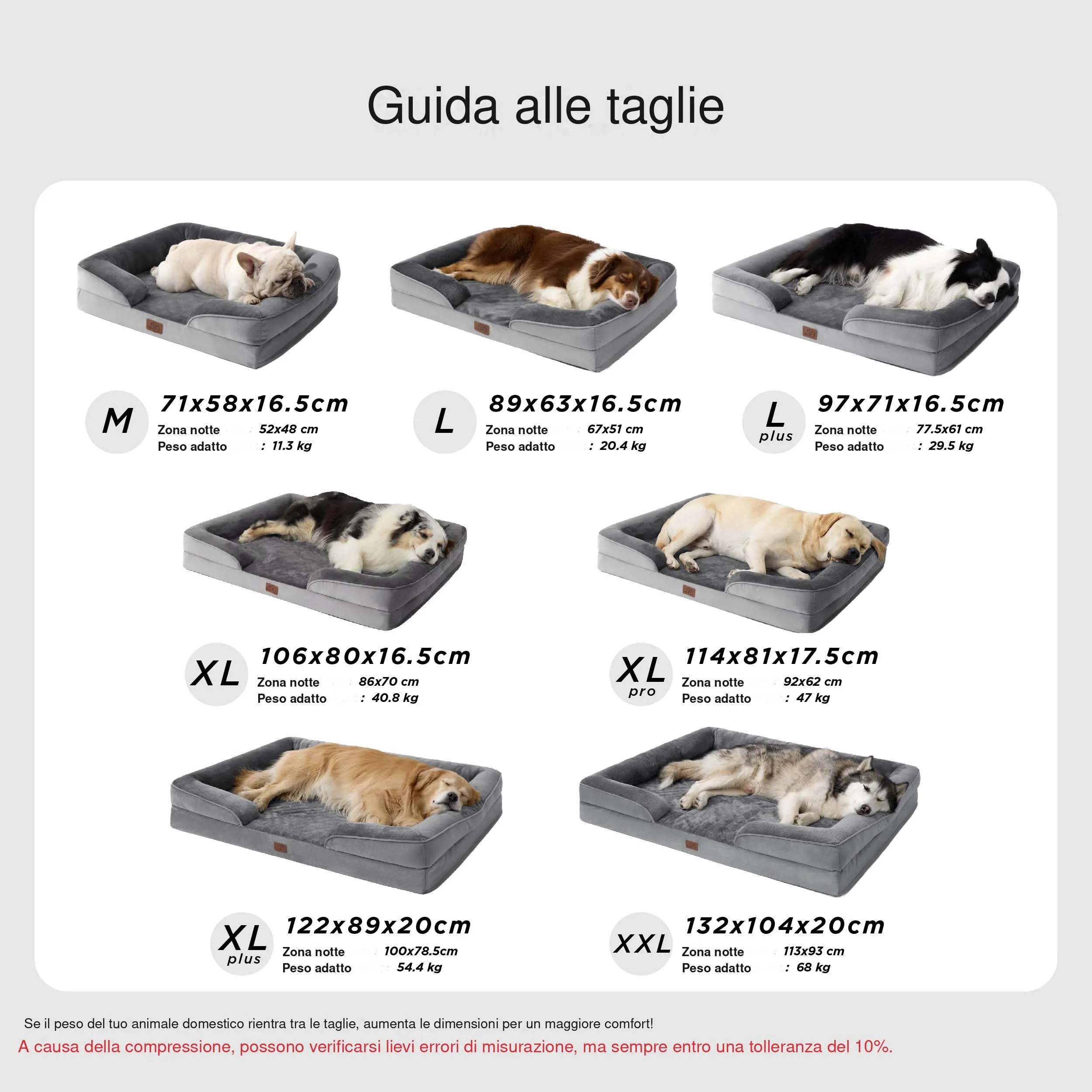 Bedsure Cuccia Ortopedica Lavabile per Cani Grandi, 97x71cm, Grigio - immagine 4