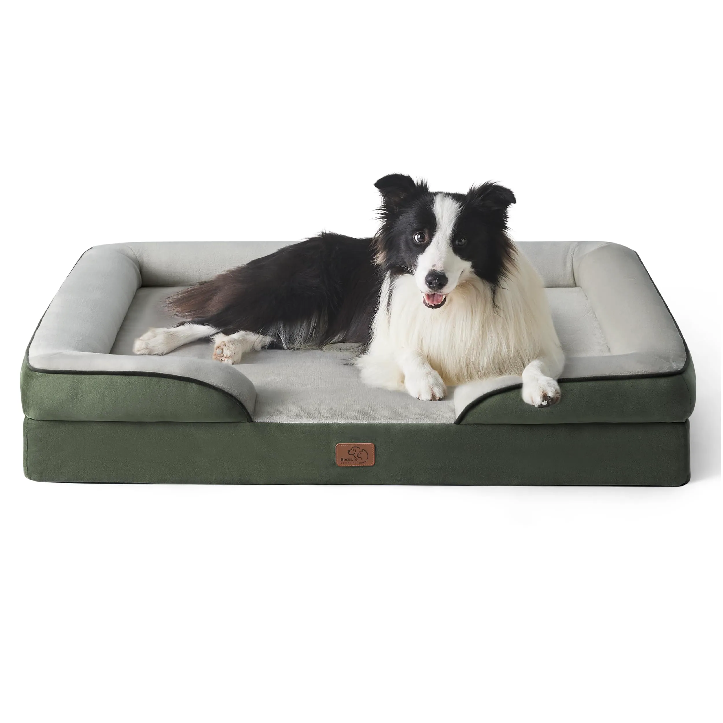 Bedsure Cuccia Ortopedica Lavabile per Cani Grandi, 89x63cm, Verde scuro - immagine 1