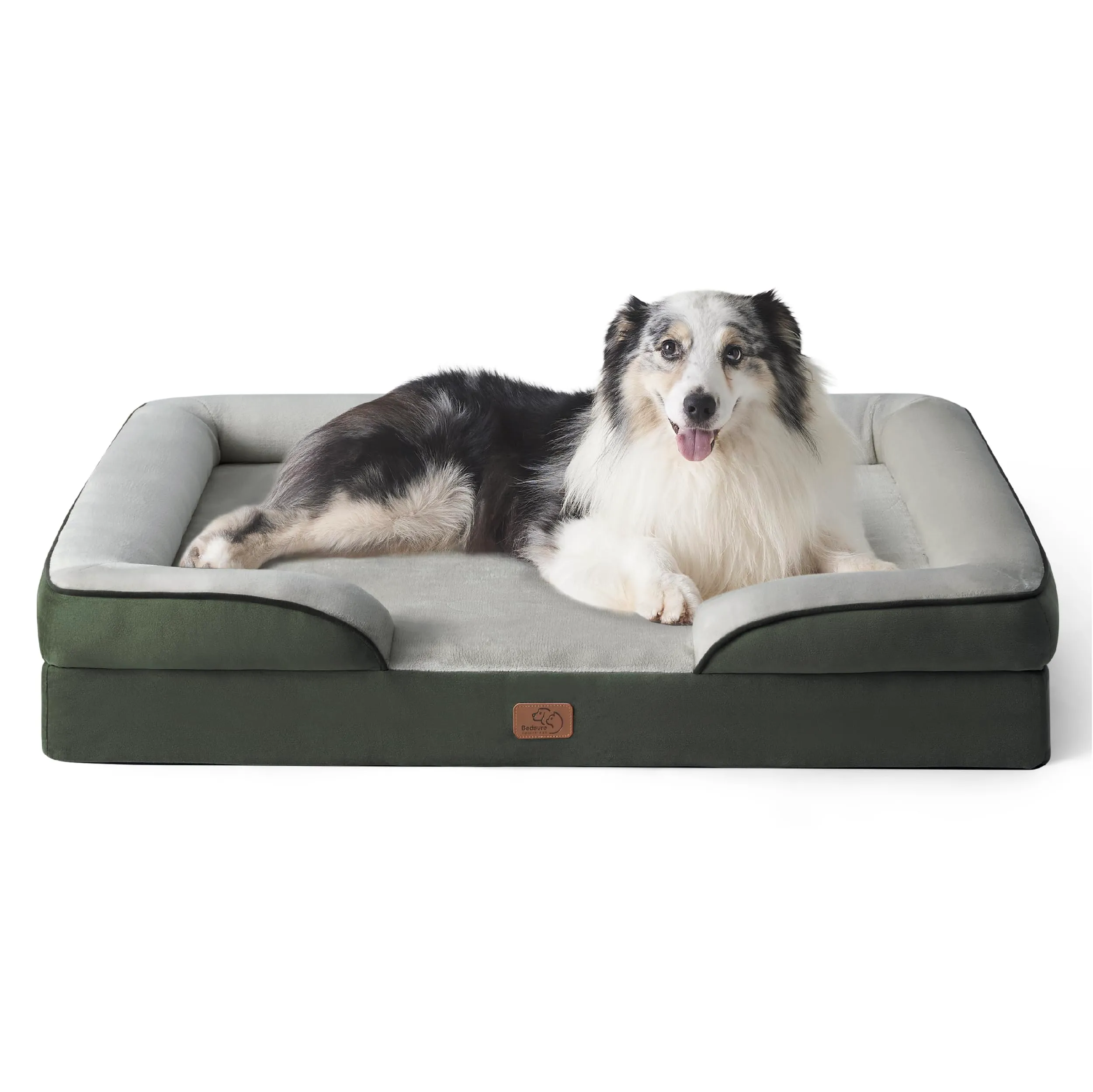 Bedsure Cuccia Ortopedica Lavabile per Cani Grandi, 106x80cm, Verde scuro - immagine 1