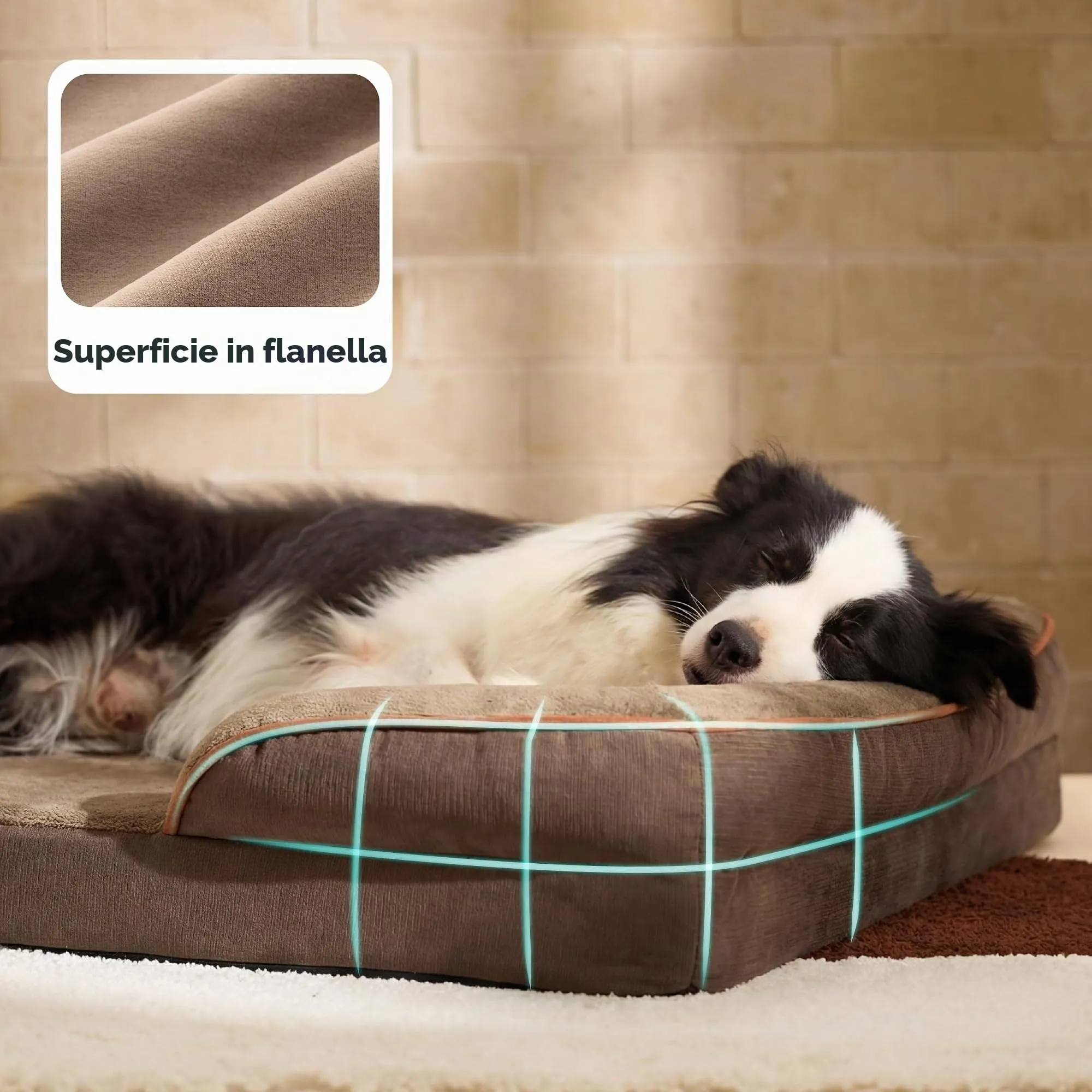 Bedsure Cuccia Ortopedica Lavabile per Cani Grandi, 89x63cm, Marrone - immagine 6