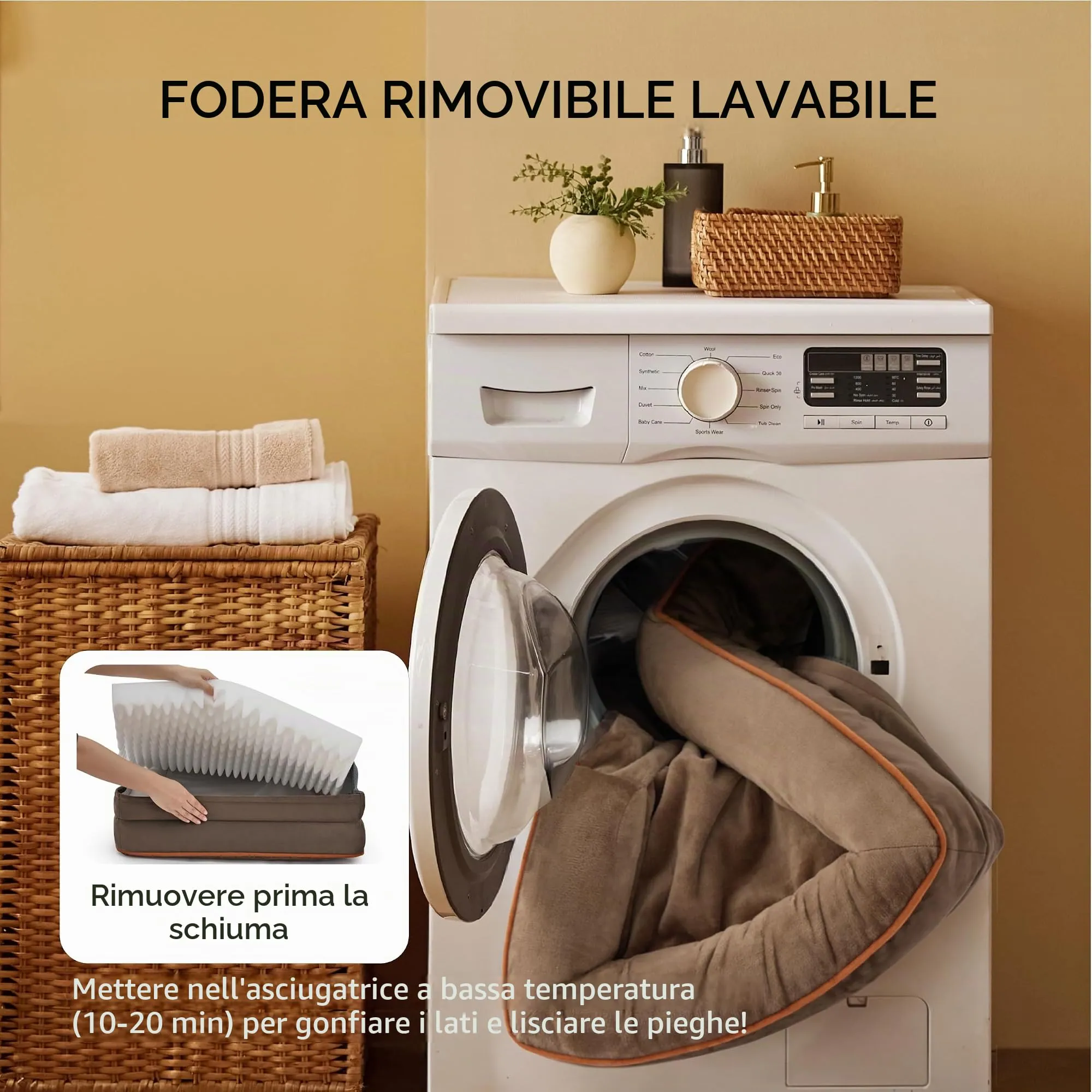 Bedsure Cuccia Ortopedica Lavabile per Cani XXL, 132x104cm, Marrone - immagine 5