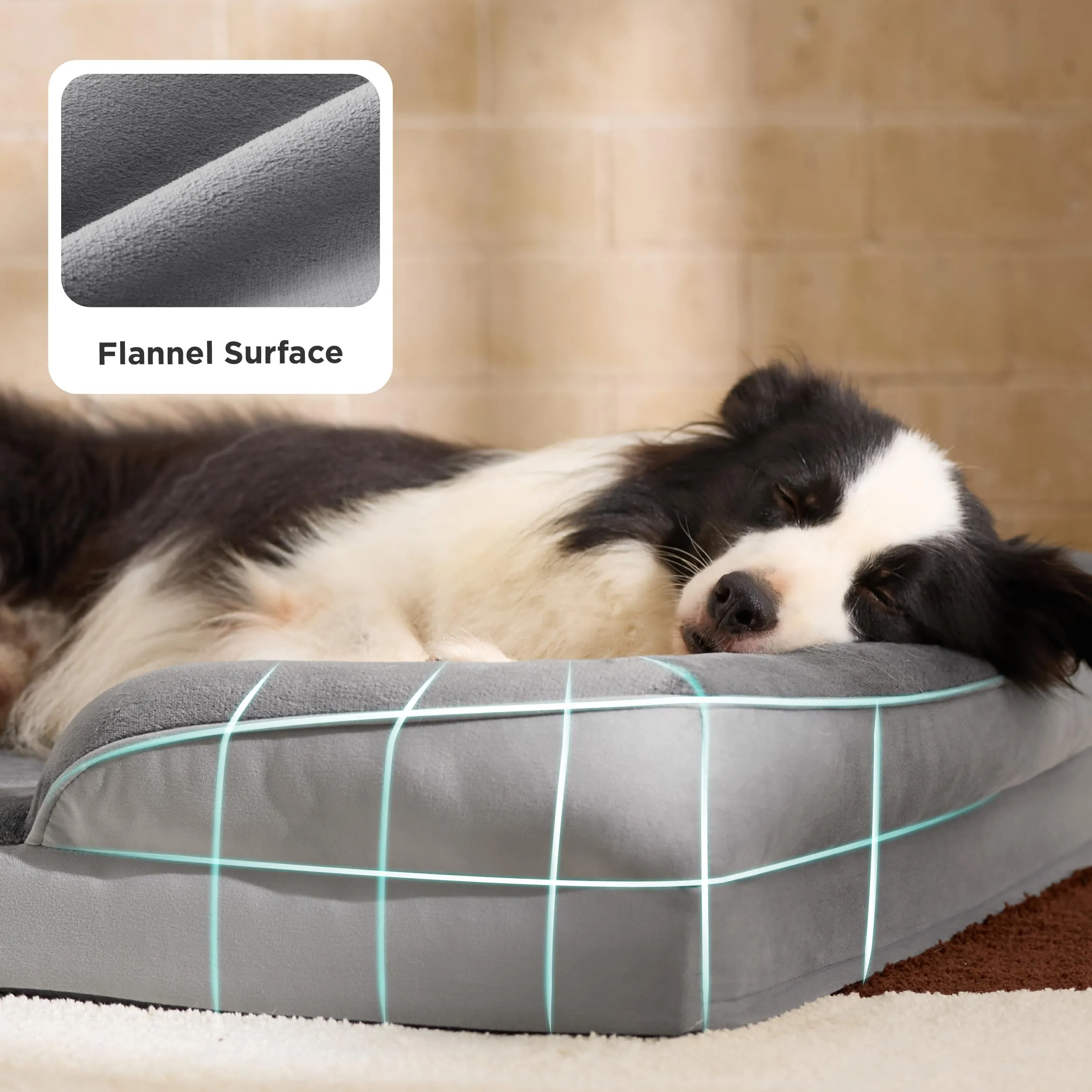 Bedsure Cuccia Ortopedica Lavabile per Cani Grandi, 89x63cm, Brunastro - immagine 6