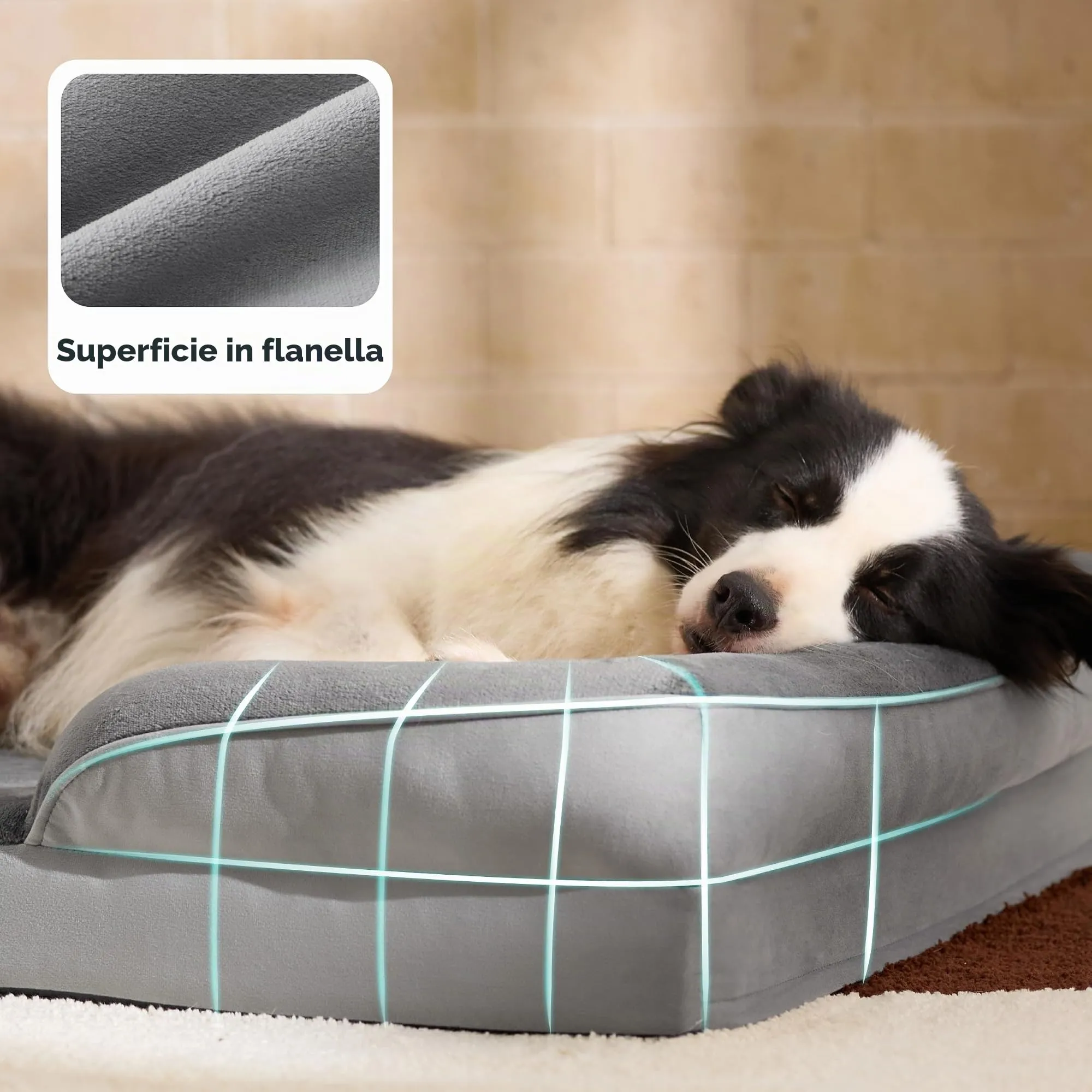 Bedsure Cuccia Ortopedica Lavabile per Cani Piccoli, 71x58cm, Brunastro - immagine 6