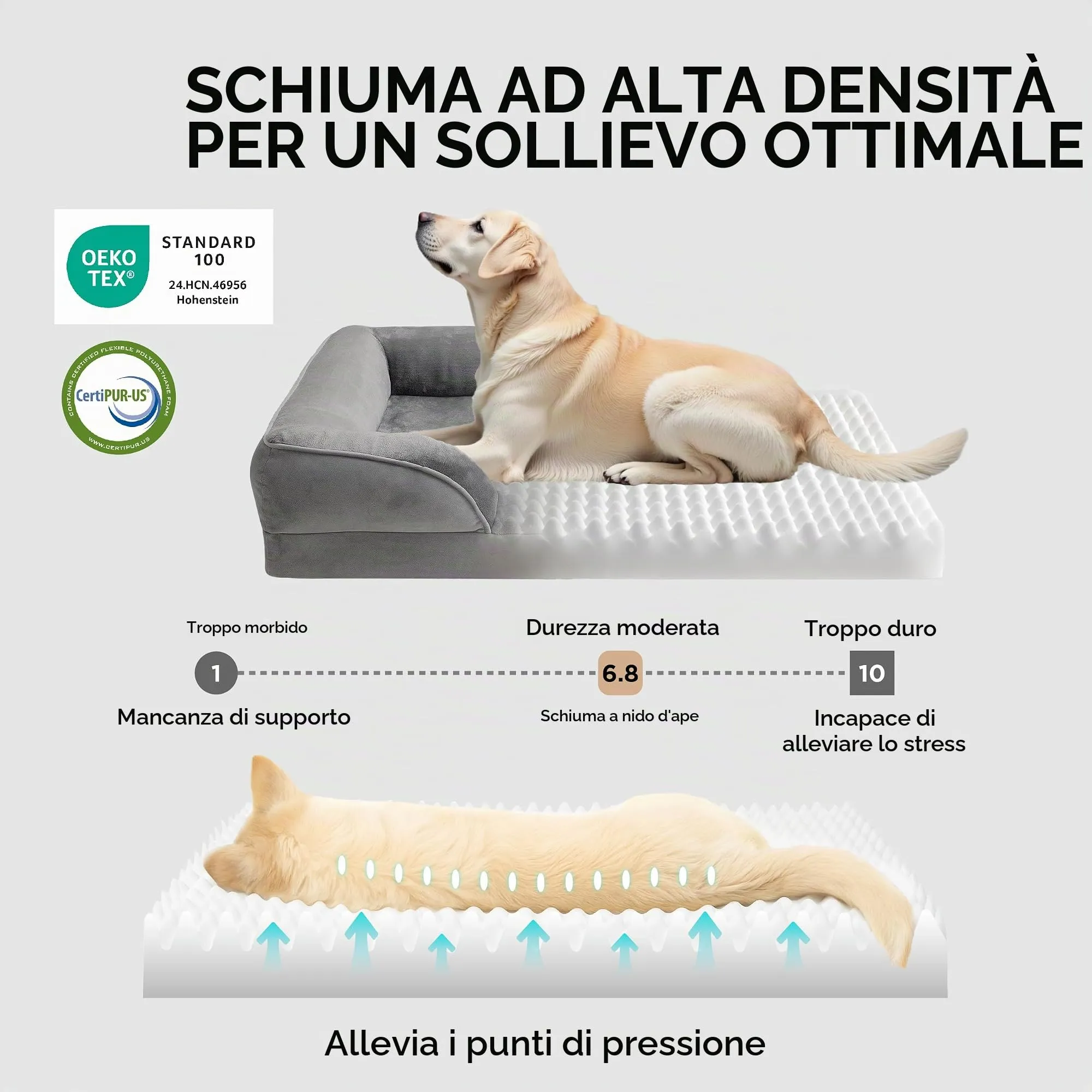 Bedsure Cuccia Ortopedica Lavabile per Cani XXL, 132x104cm, Brunastro - immagine 3