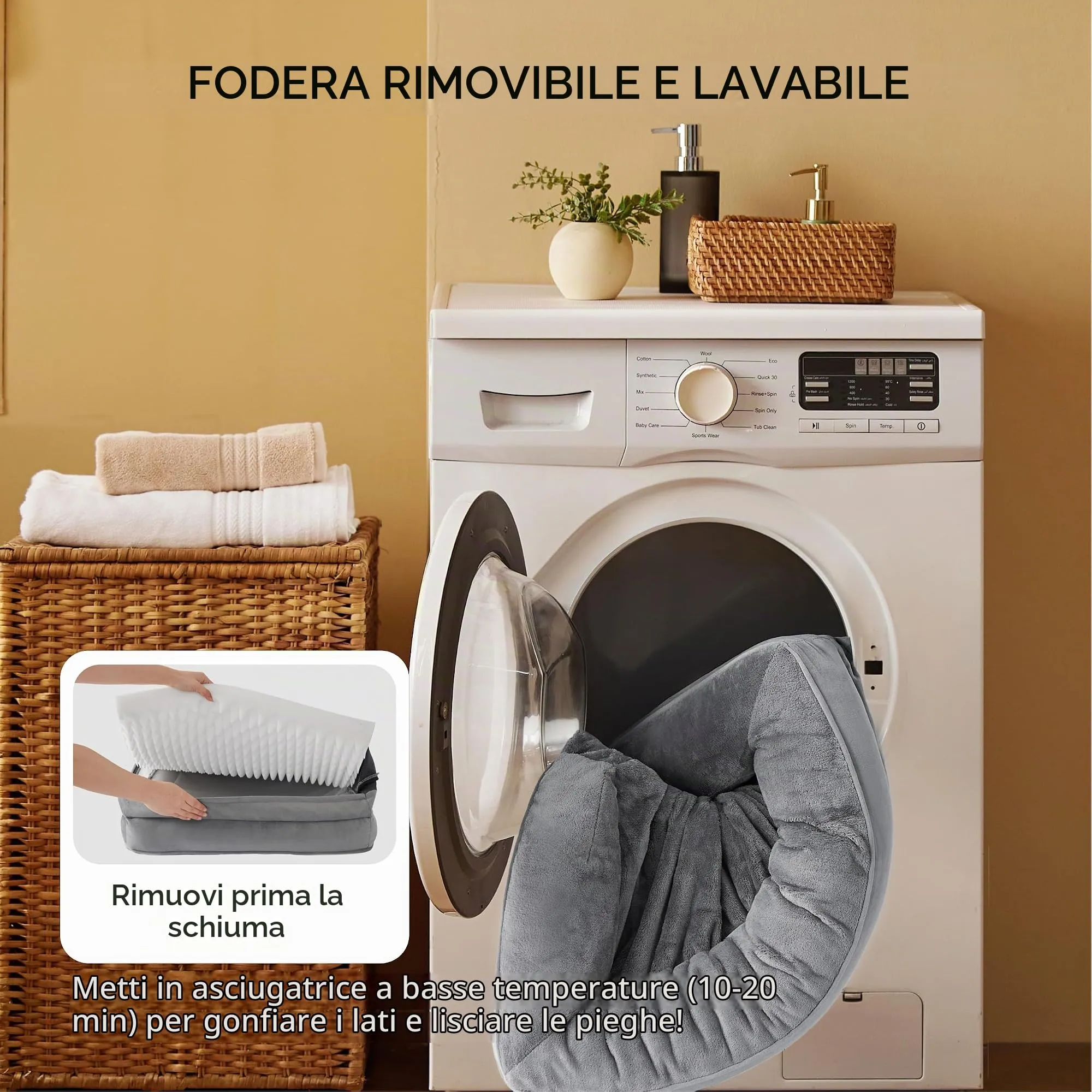 Bedsure Cuccia Ortopedica Lavabile per Cani XXL, 132x104cm, Brunastro - immagine 5