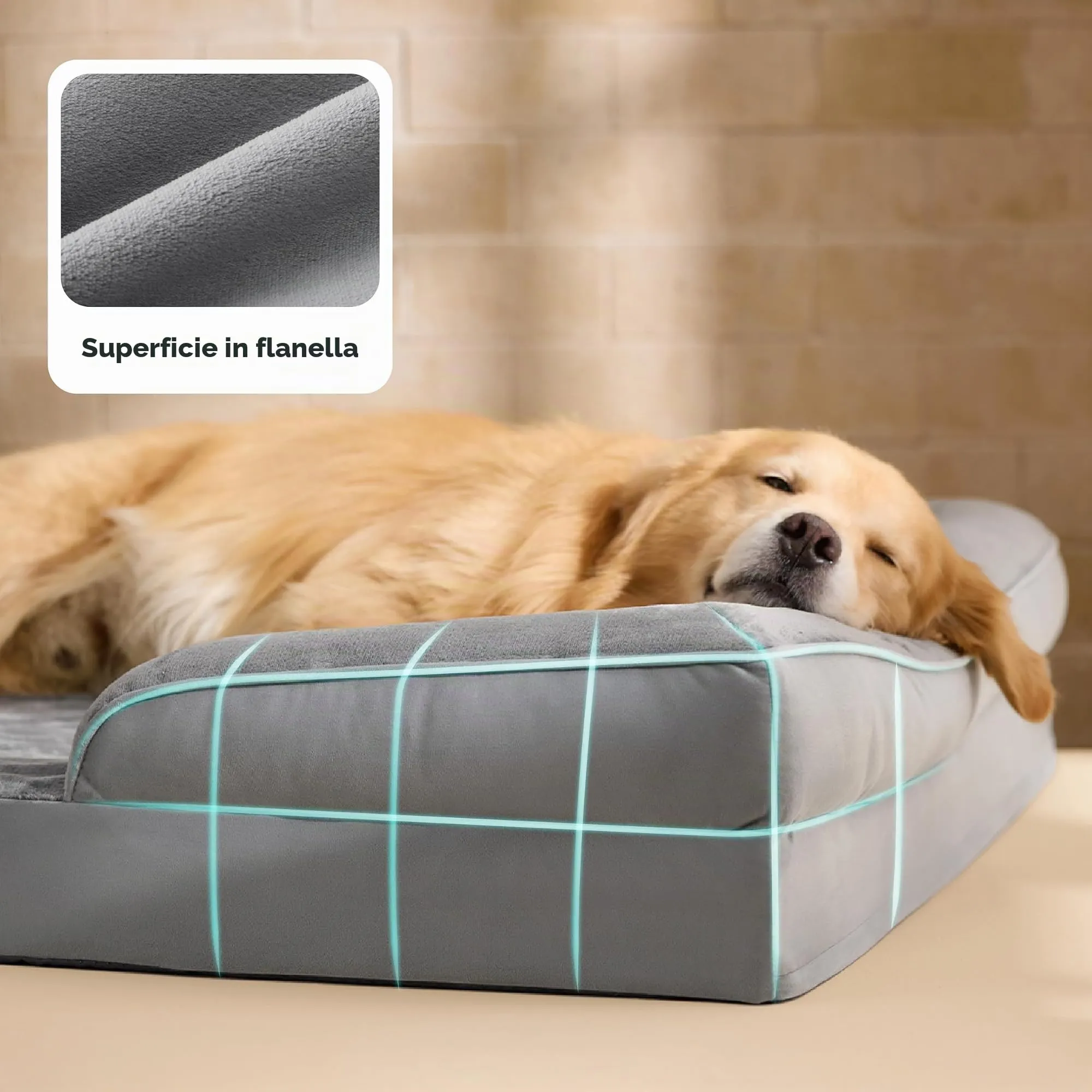 Bedsure Cuccia Ortopedica Lavabile per Cani XXL, 132x104cm, Brunastro - immagine 7