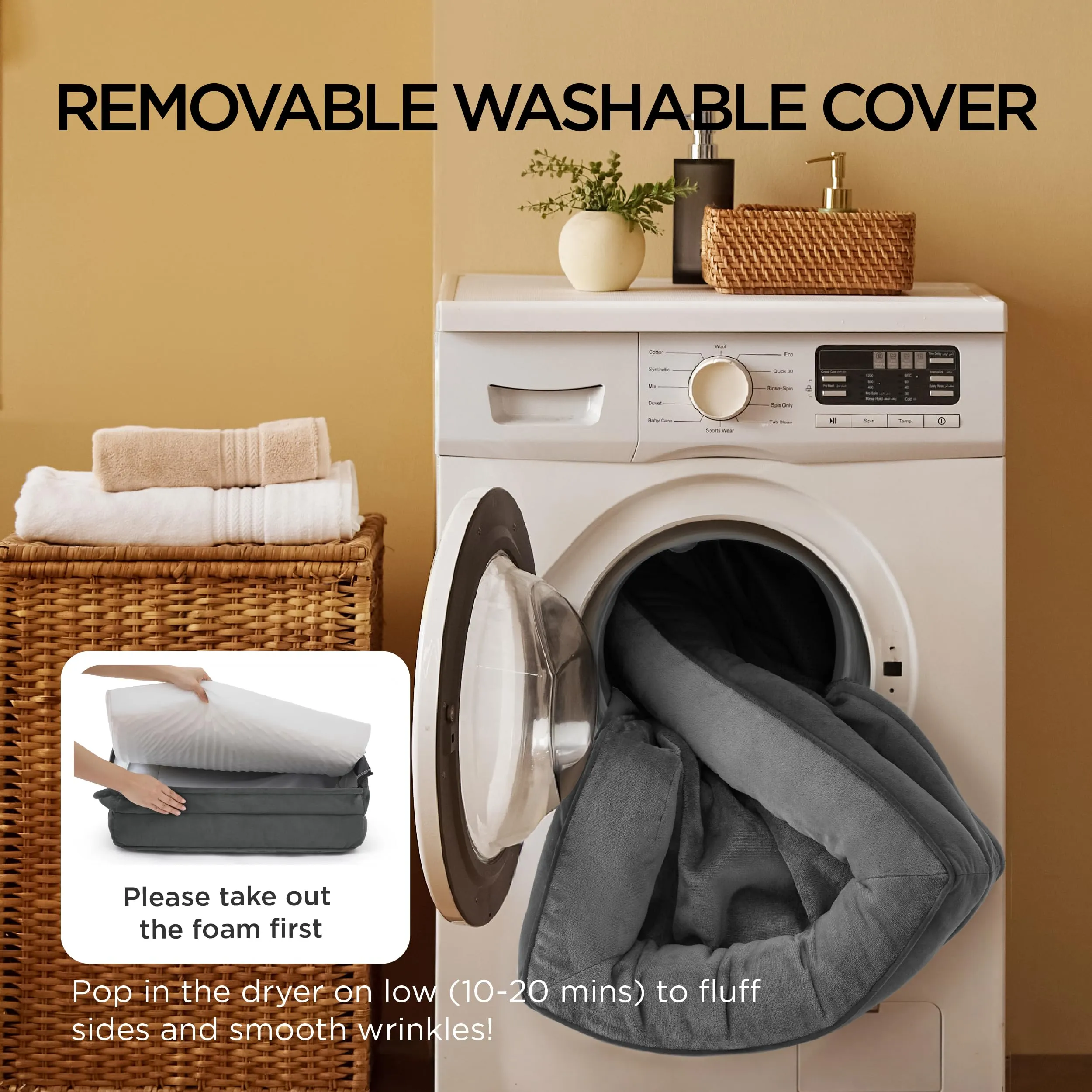 Bedsure Cuccia Ortopedica Lavabile per Cani, 71x58cm, Grigio Scuro - immagine 5