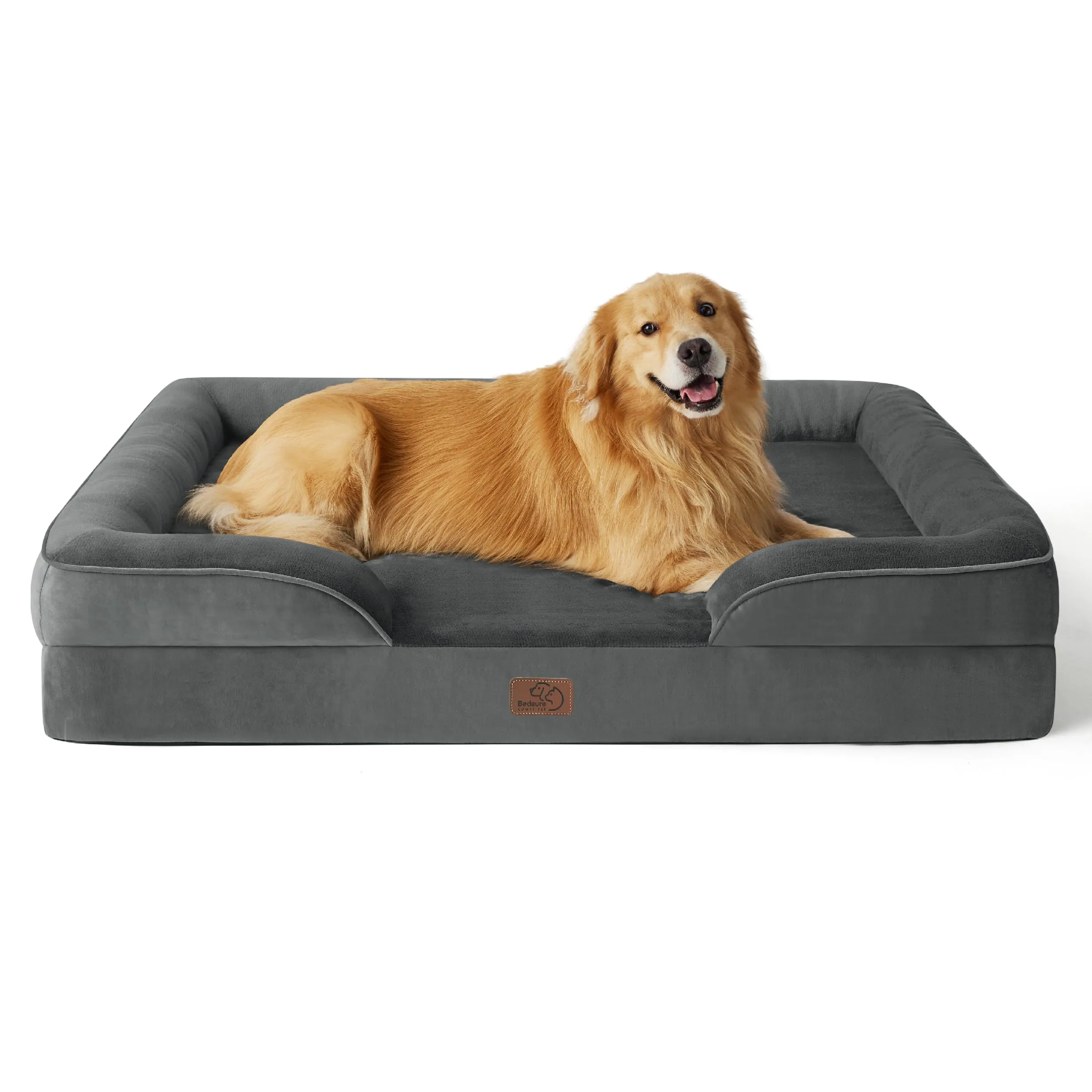 Bedsure Cuccia Ortopedica Lavabile per Cani XXL, 132x104cm, Grigio scuro - immagine 1