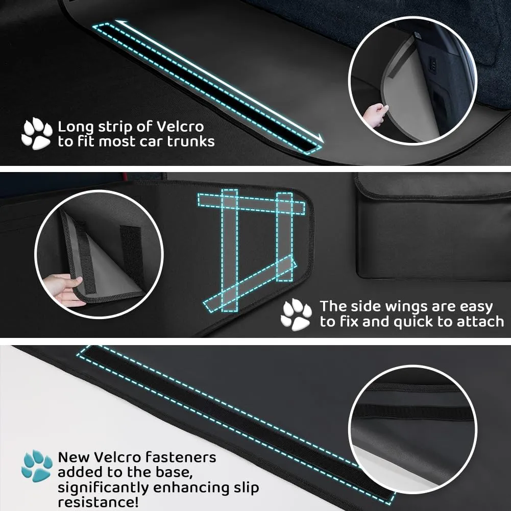 KYG Telo Bagagliaio Auto per Cani Impermeabile con Protezione Laterale, 185 x 105 x 38cm - Nero - immagine 3