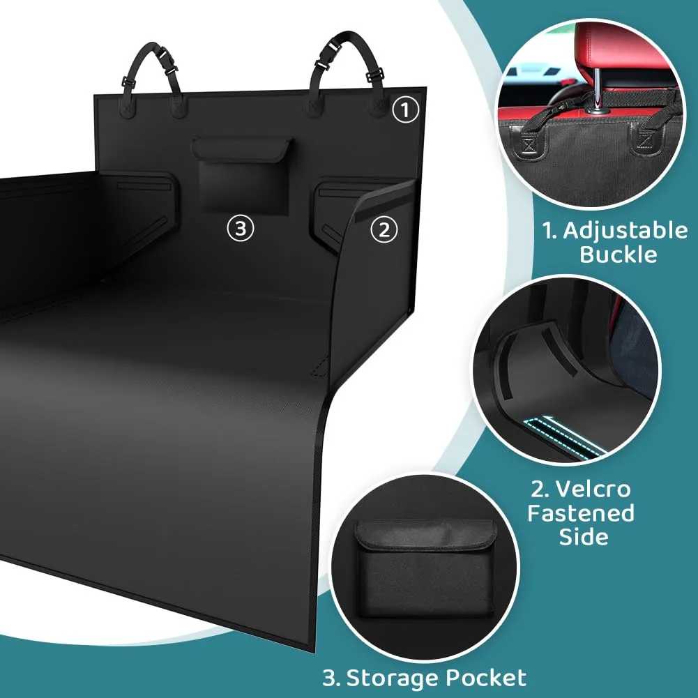 KYG Telo Bagagliaio Auto per Cani Impermeabile con Protezione Laterale, 185 x 105 x 38cm - Nero - immagine 4