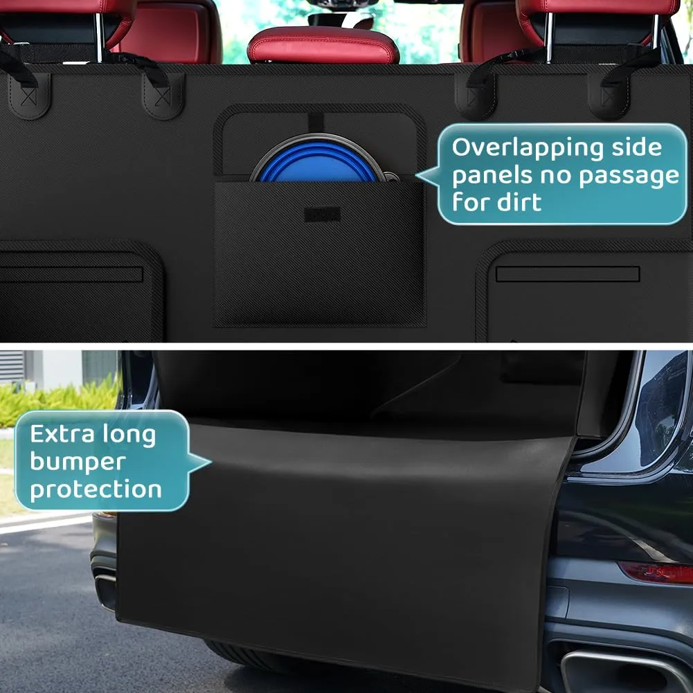 KYG Telo Bagagliaio Auto per Cani Impermeabile con Protezione Laterale, 185 x 105 x 38cm - Nero - immagine 6