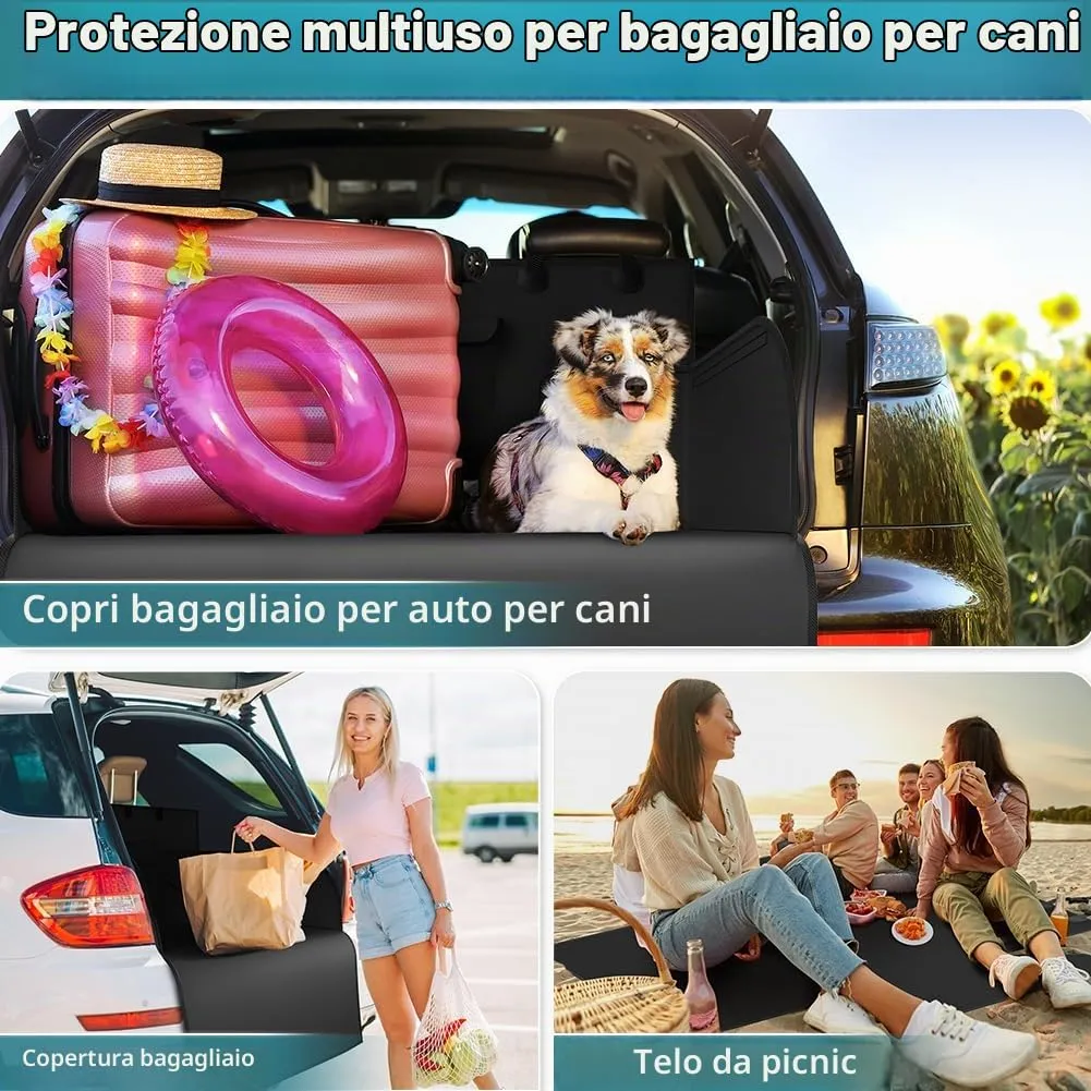 KYG Telo Bagagliaio Auto per Cani Impermeabile con Protezione Laterale, 185 x 105 x 38cm - Nero - immagine 8